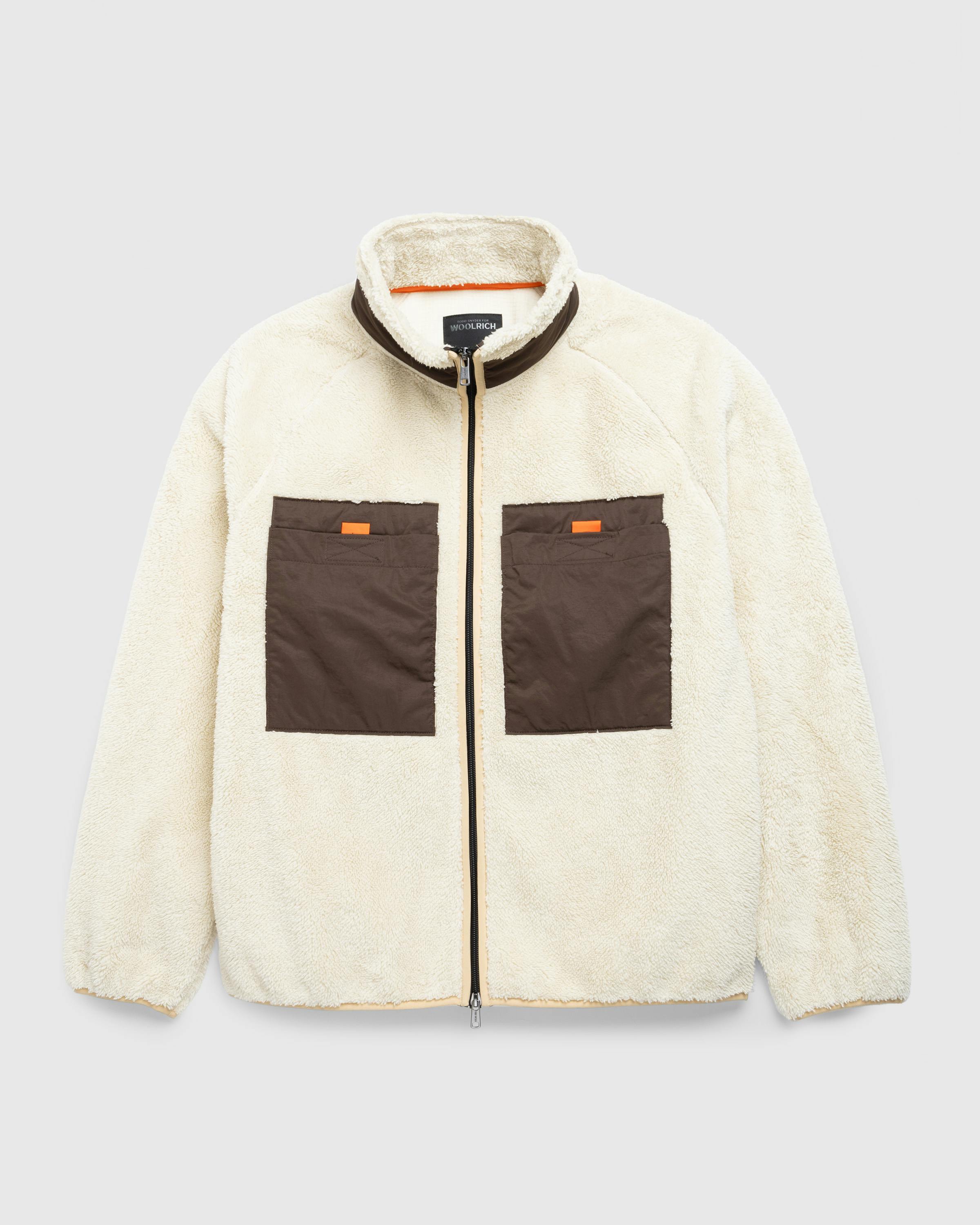 Woolrich Black Label – Sherpa Full-Zip Jacket Cream - Zip-Ups - Beige - Image 1