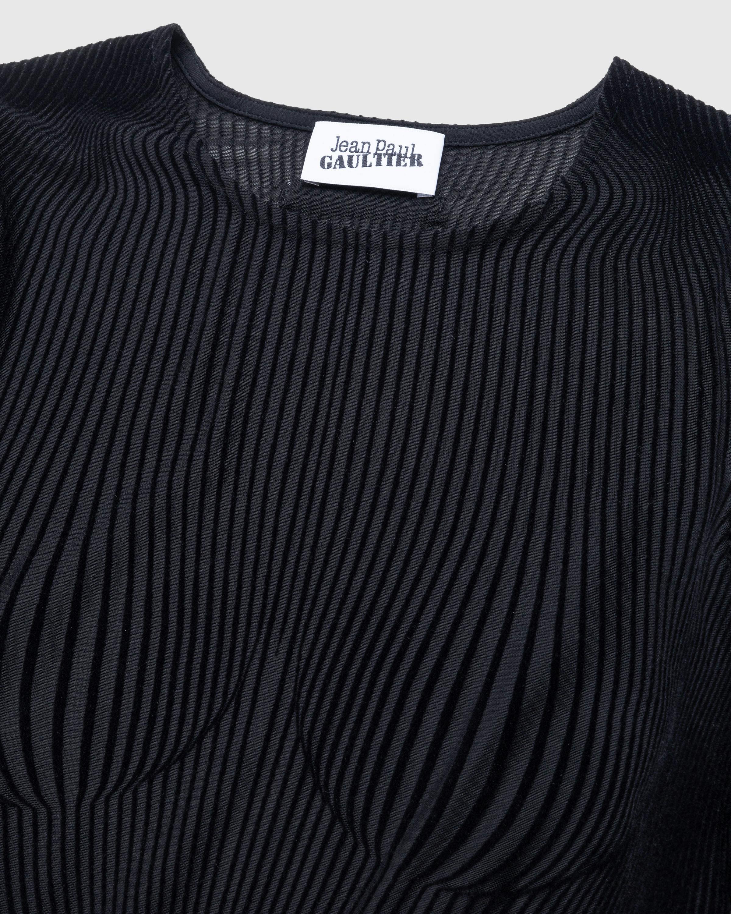 Jean Paul Gaultier – Morphing Pinstripes Top Black - Longsleeves - Black - Image 6