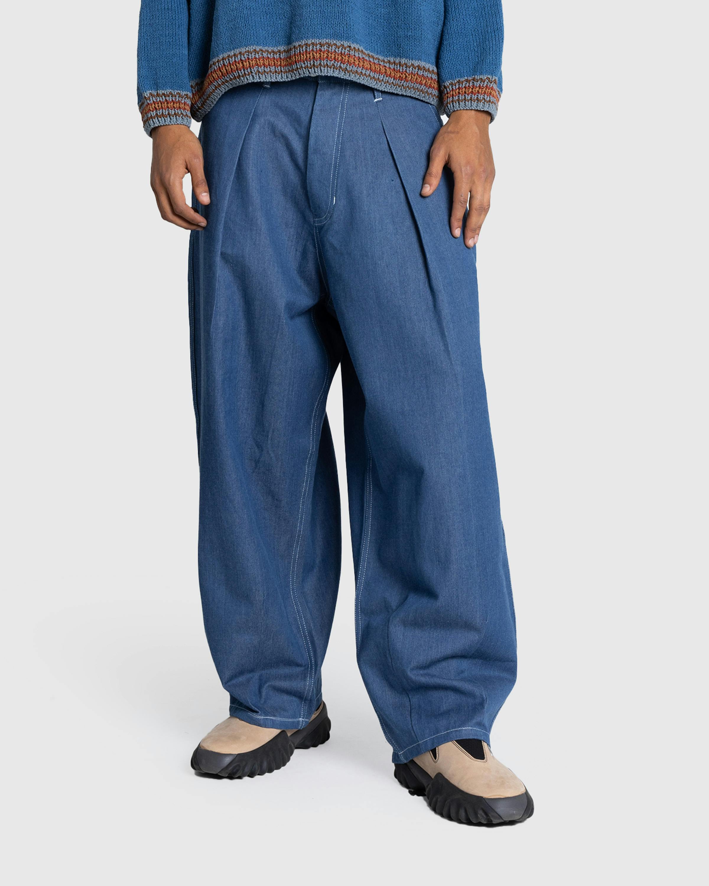 Story mfg. – Lush Pants Indigo Denim Wonky-Wear - Denim - Blue - Image 2