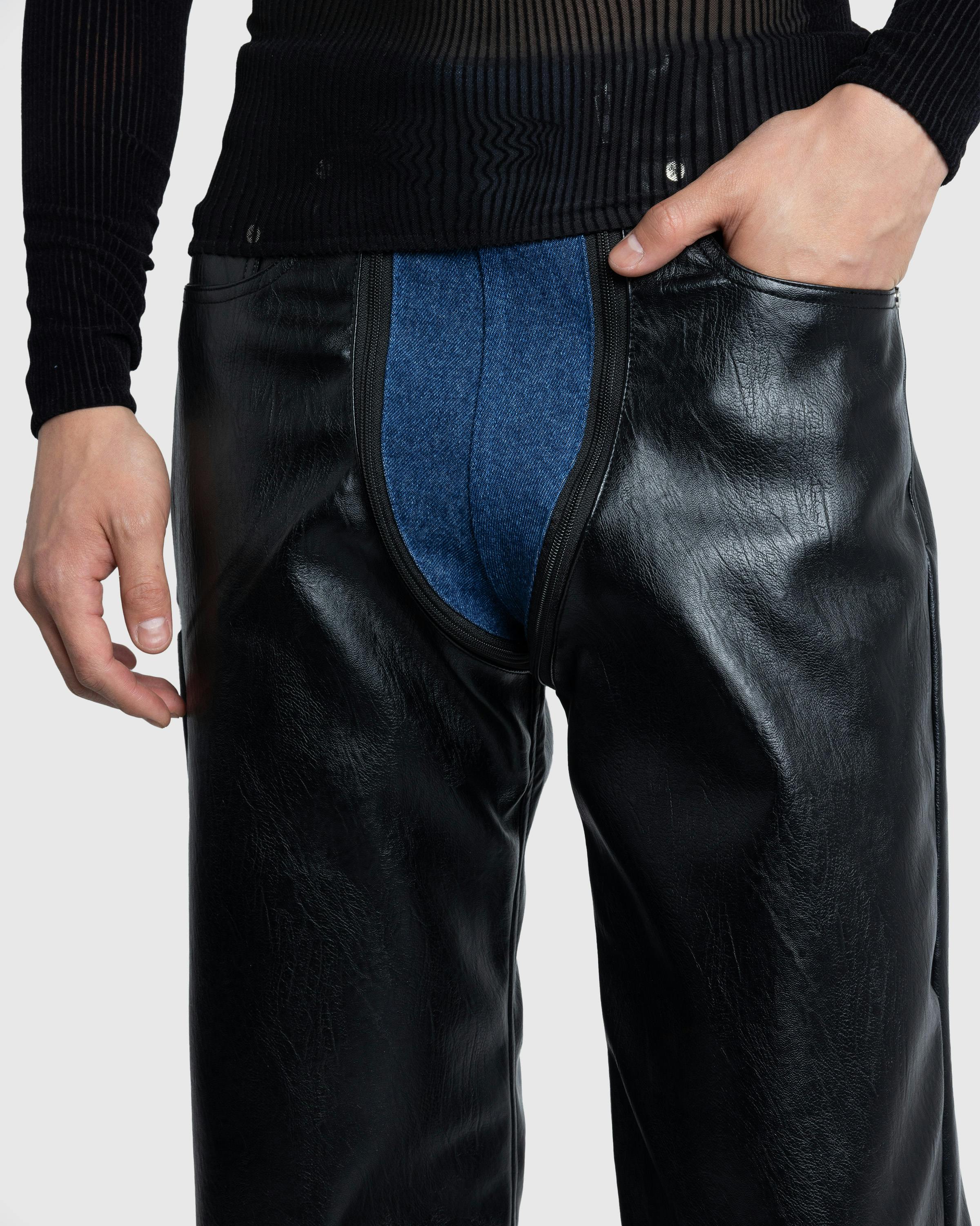 GmbH – Lata Faux Leather Denim Pants Black/Blue - Leather Pants - Black - Image 4