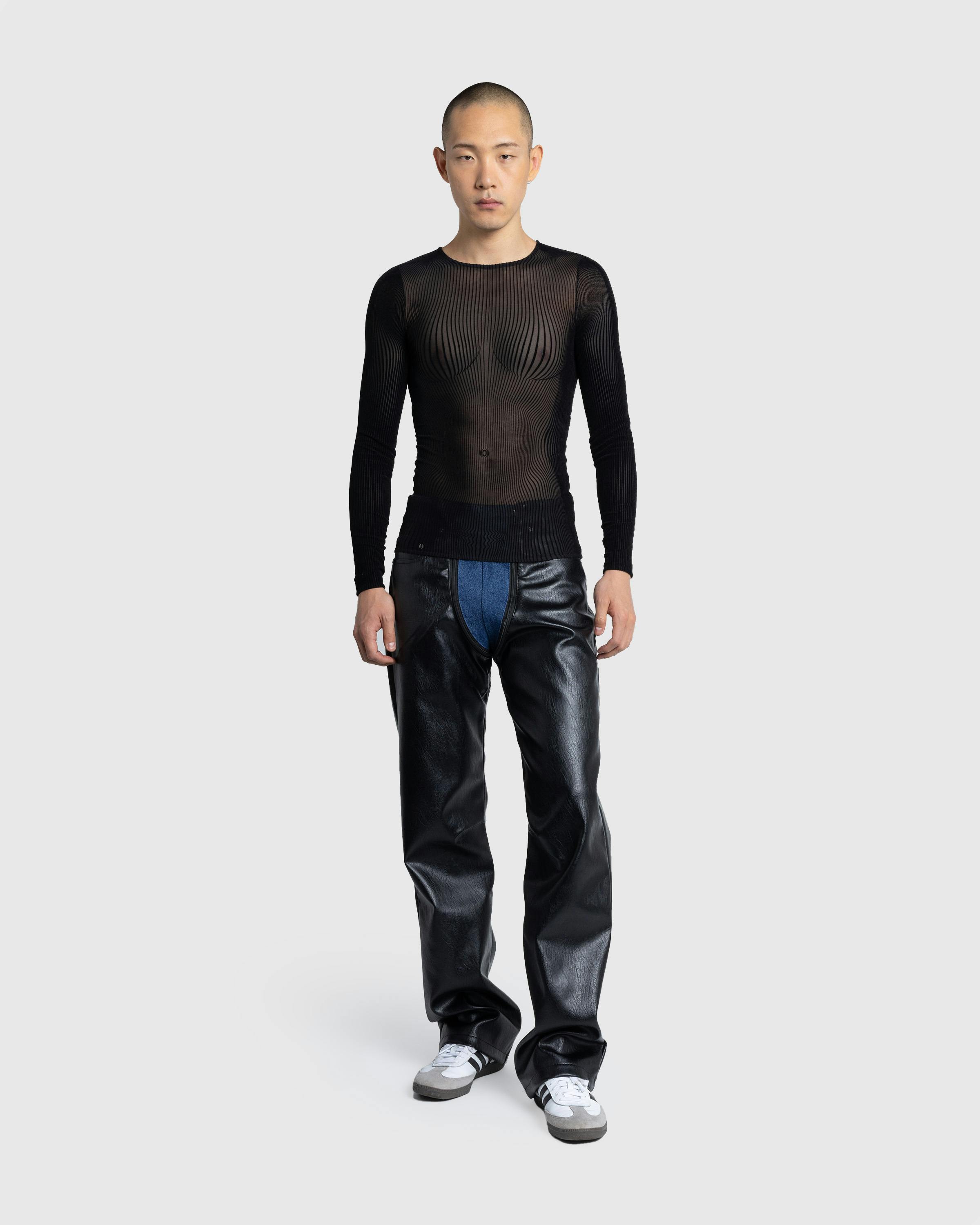 GmbH – Lata Faux Leather Denim Pants Black/Blue - Leather Pants - Black - Image 5