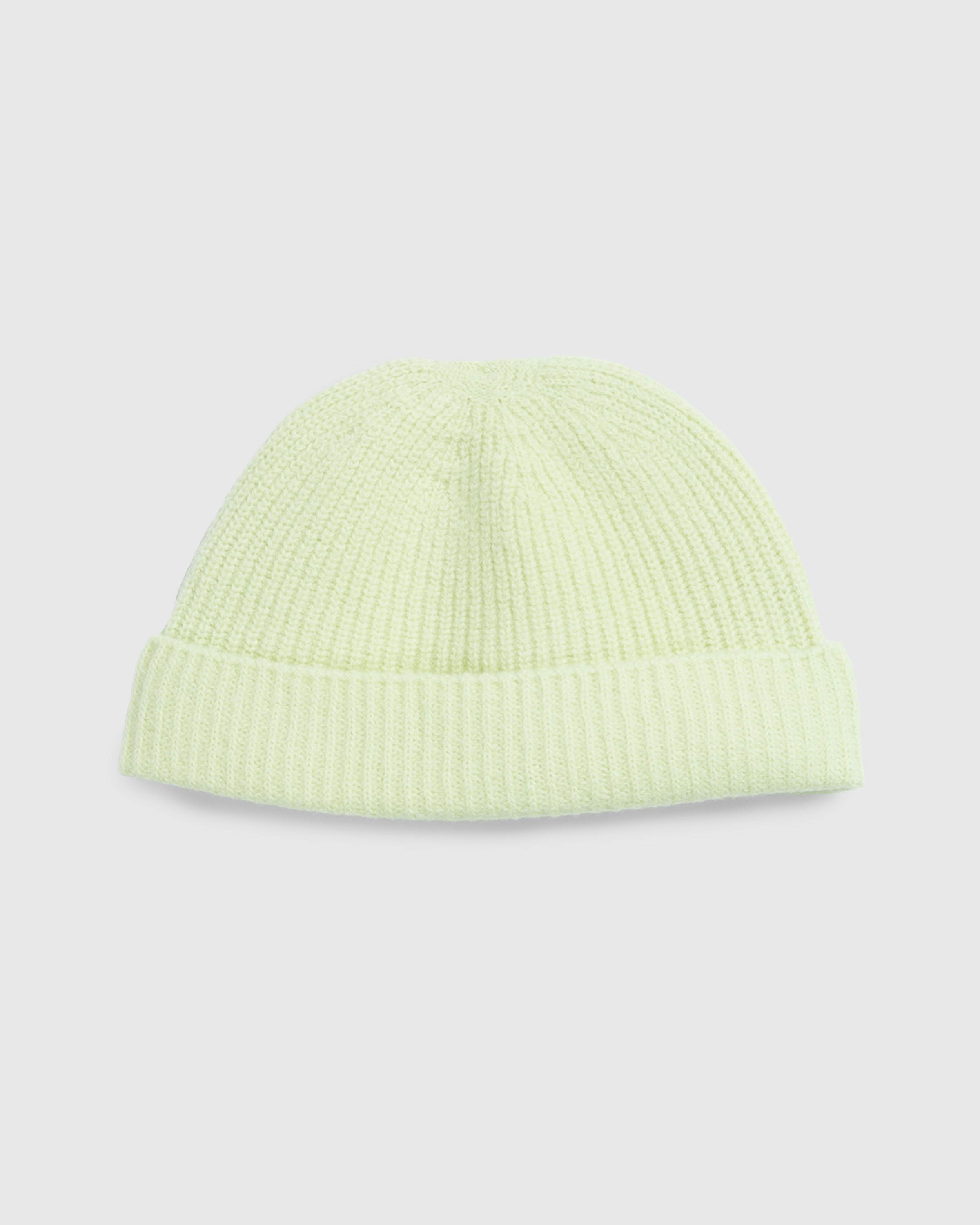 Auralee – Wool Soft Cord Knit Cap Light Lime - Caps - Image 1