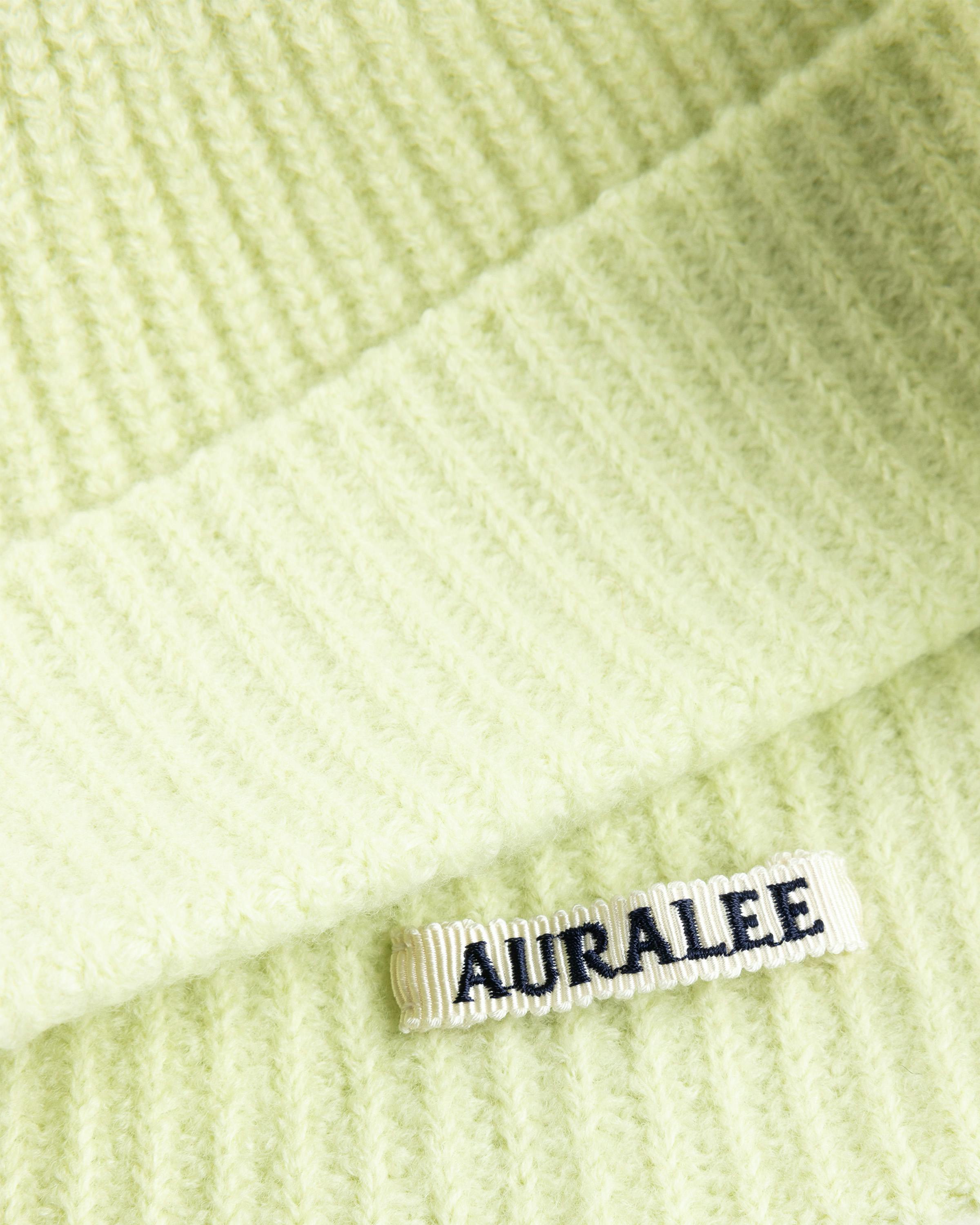 Auralee – Wool Soft Cord Knit Cap Light Lime - Caps - Image 3