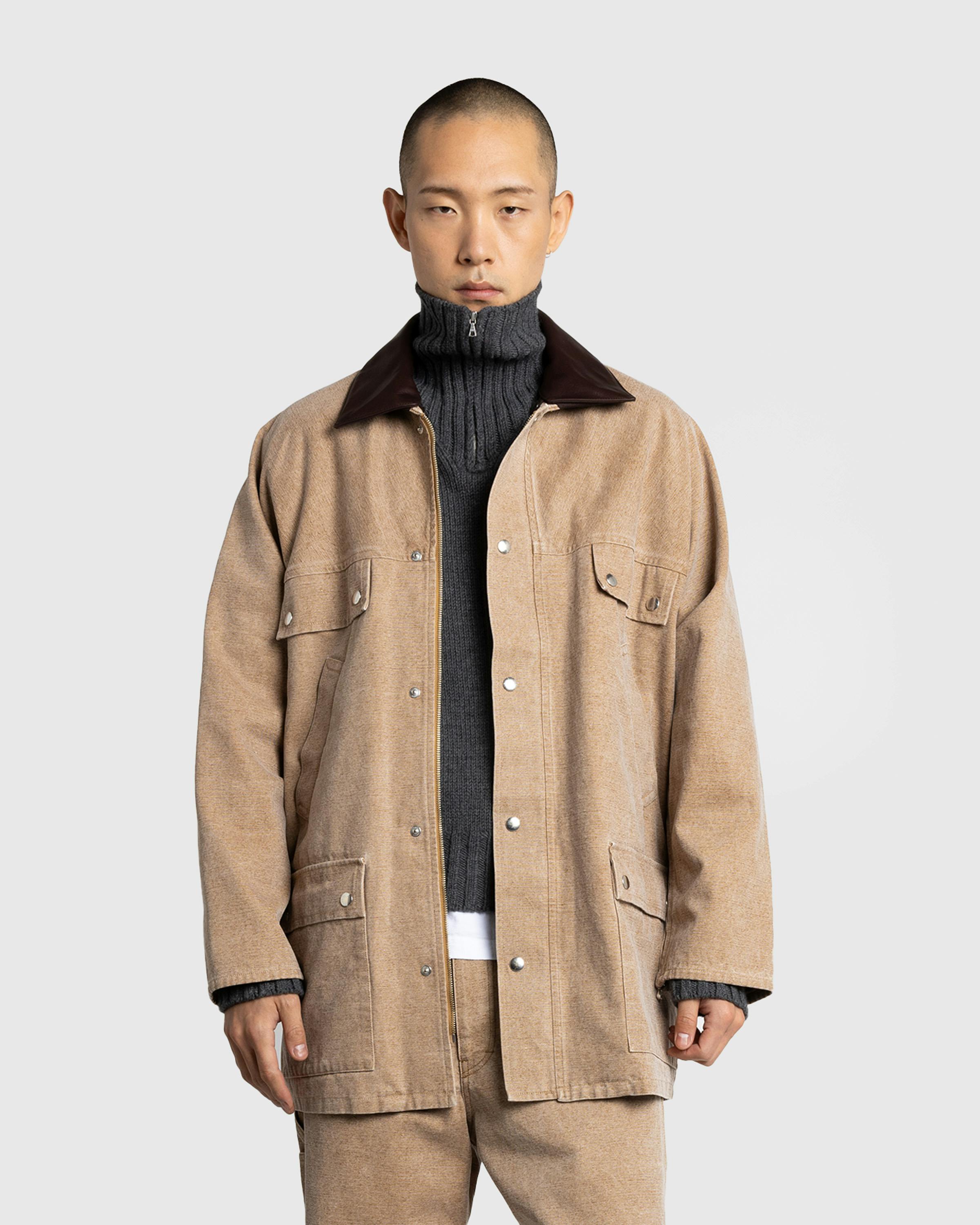 Auralee – Washed Organic Canvas Hunting Blouson Light Brown - Jackets - Image 2