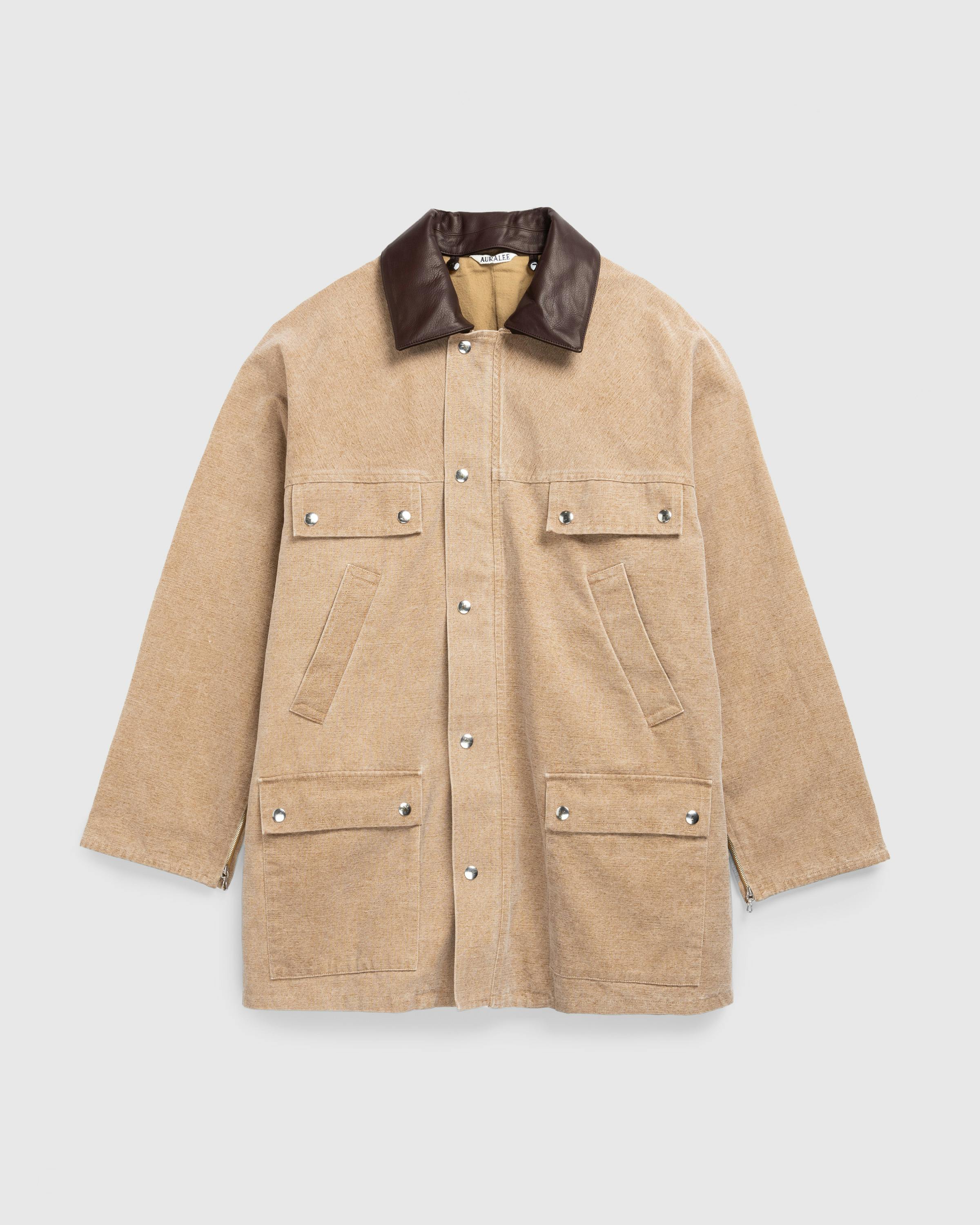 Auralee – Washed Organic Canvas Hunting Blouson Light Brown - Jackets - Image 1