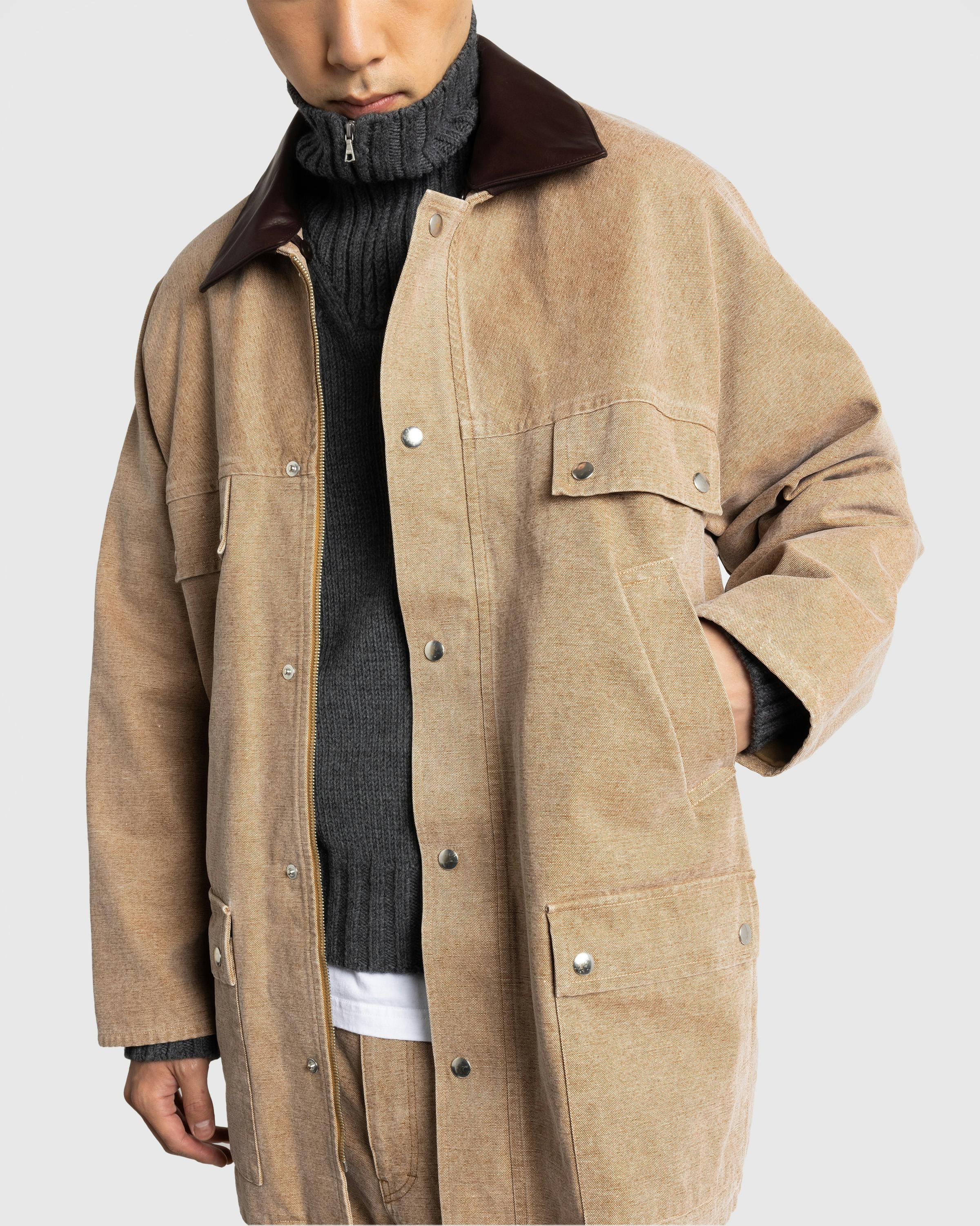 Auralee – Washed Organic Canvas Hunting Blouson Light Brown - Jackets - Image 5