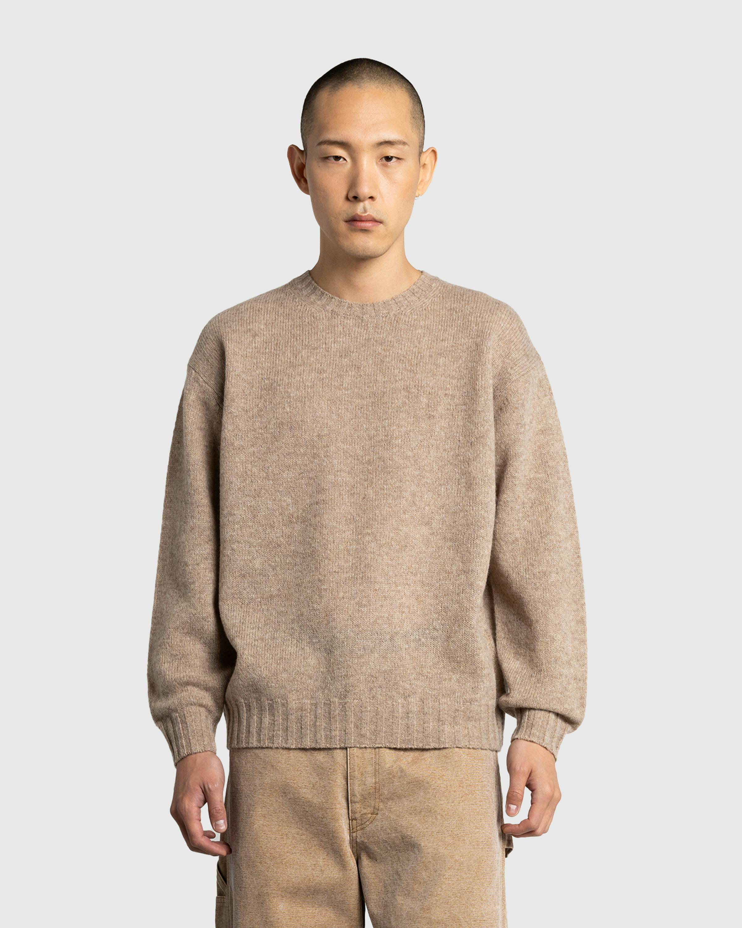 Auralee – Shetland Wool Cashmere Knit P/O Beige - Crewnecks - Image 2