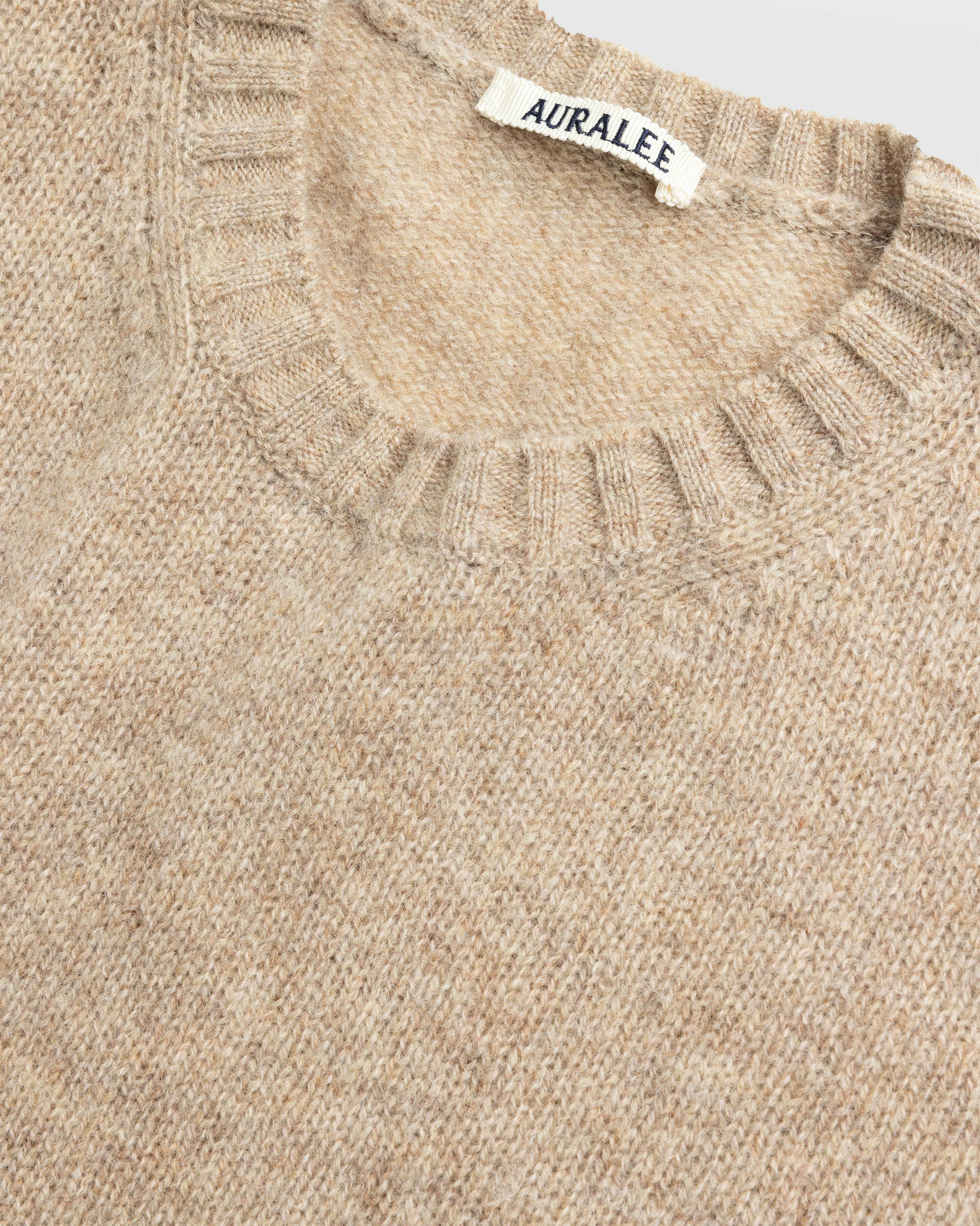 Auralee – Shetland Wool Cashmere Knit P/O Beige - Crewnecks - Image 6