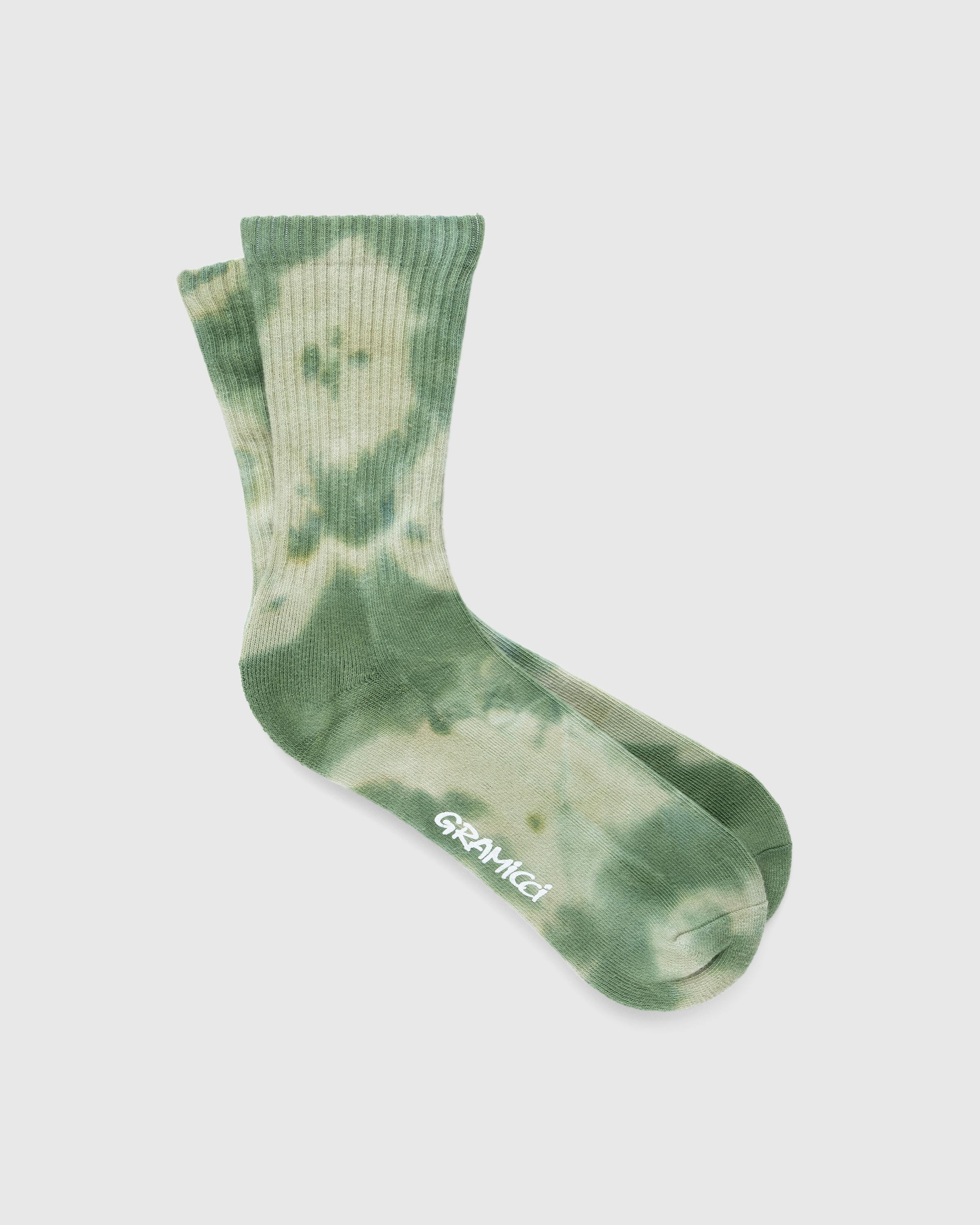 Gramicci – Tie Dye Crew Socks Green - Crew - Green - Image 1