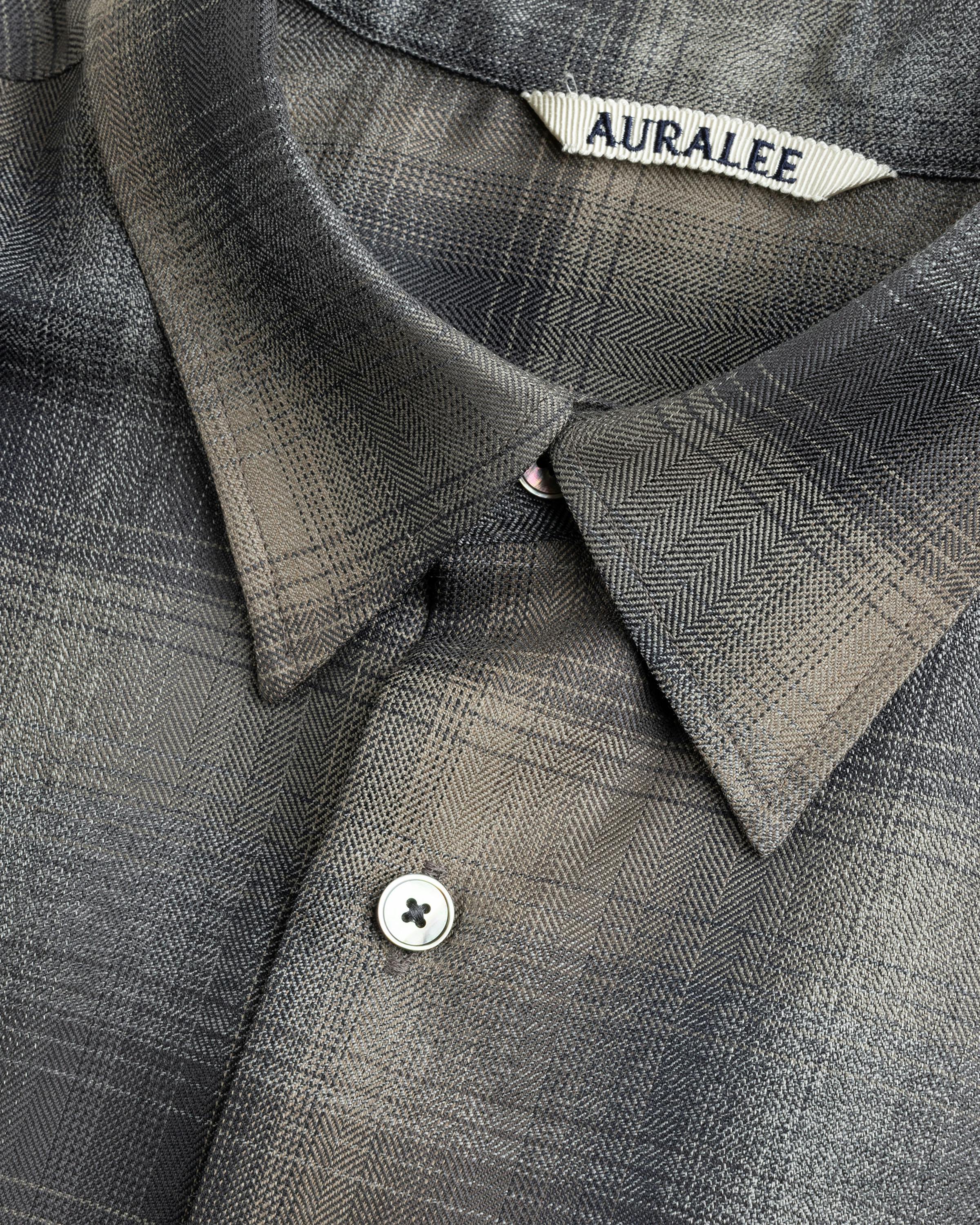 Auralee – Super Light Wool Check Shirt Charcoal Grey - Longsleeve Shirts - Image 6