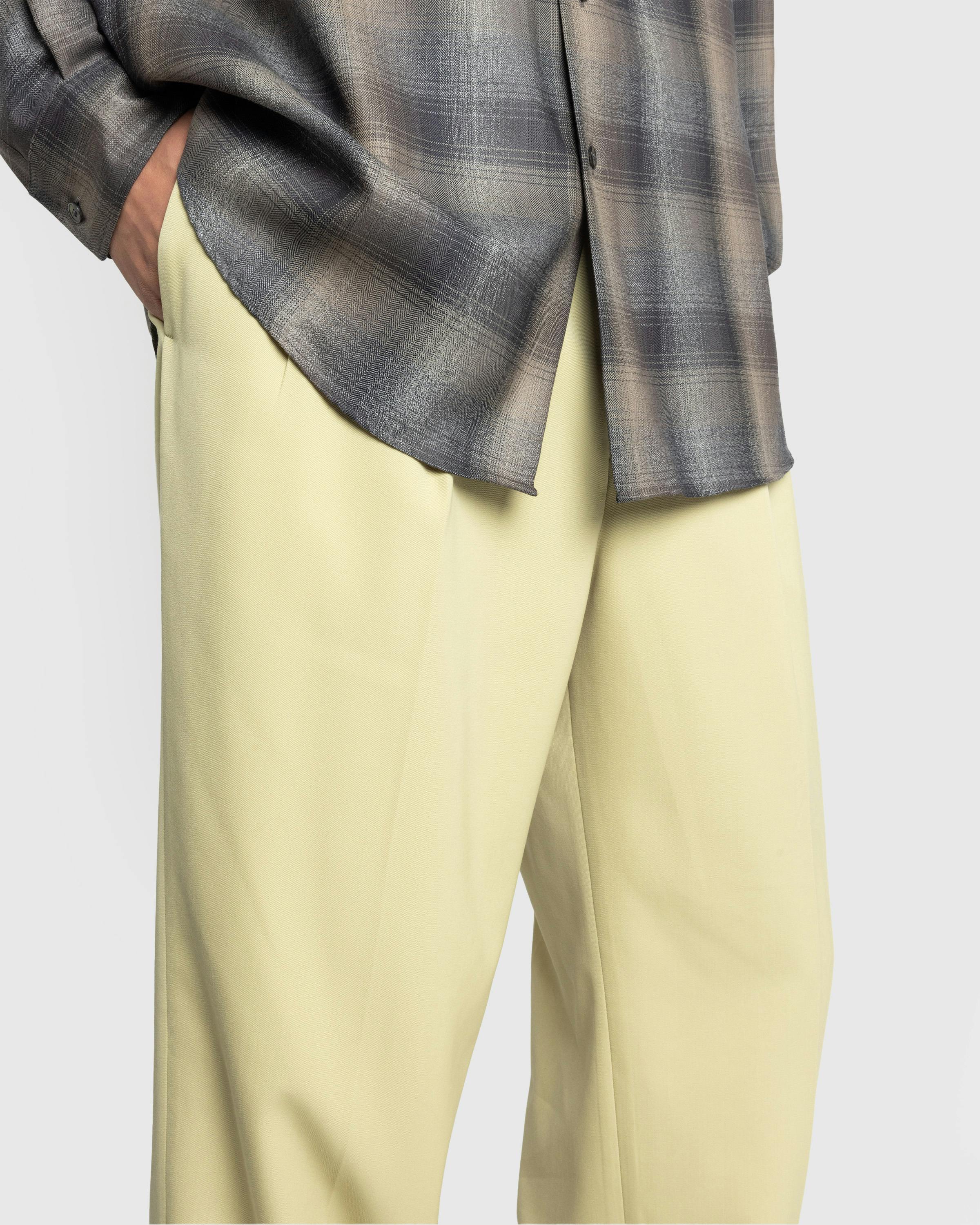 Auralee – Light Wool Max Gabardine Two-Tuck Slacks Light Khaki - Trousers - Image 5