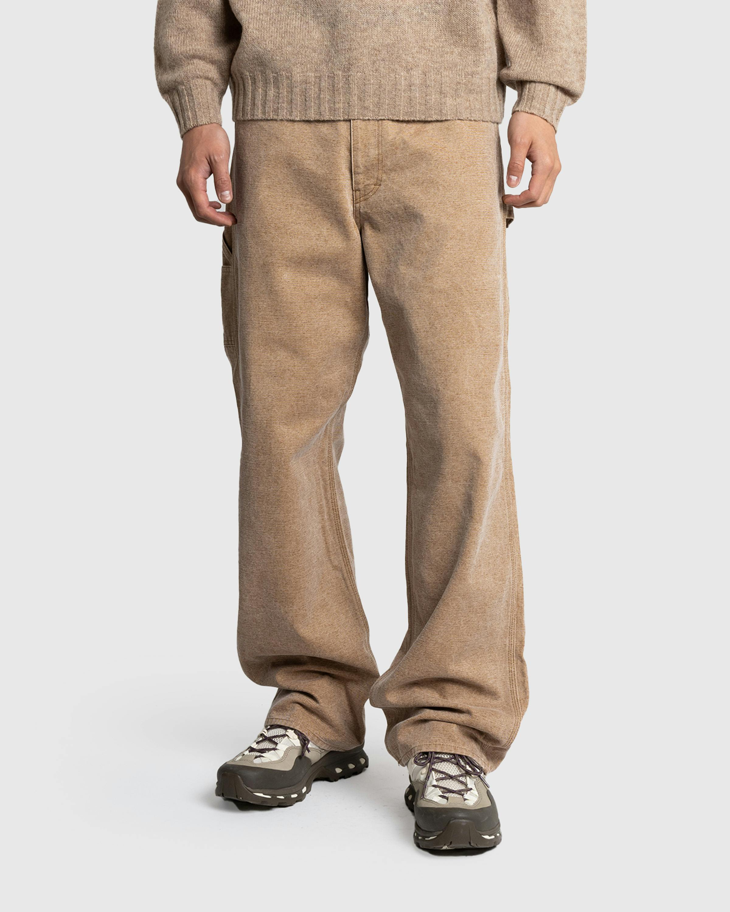 Auralee – Washed Organic Canvas Pants Light Brown - Trousers - Image 2