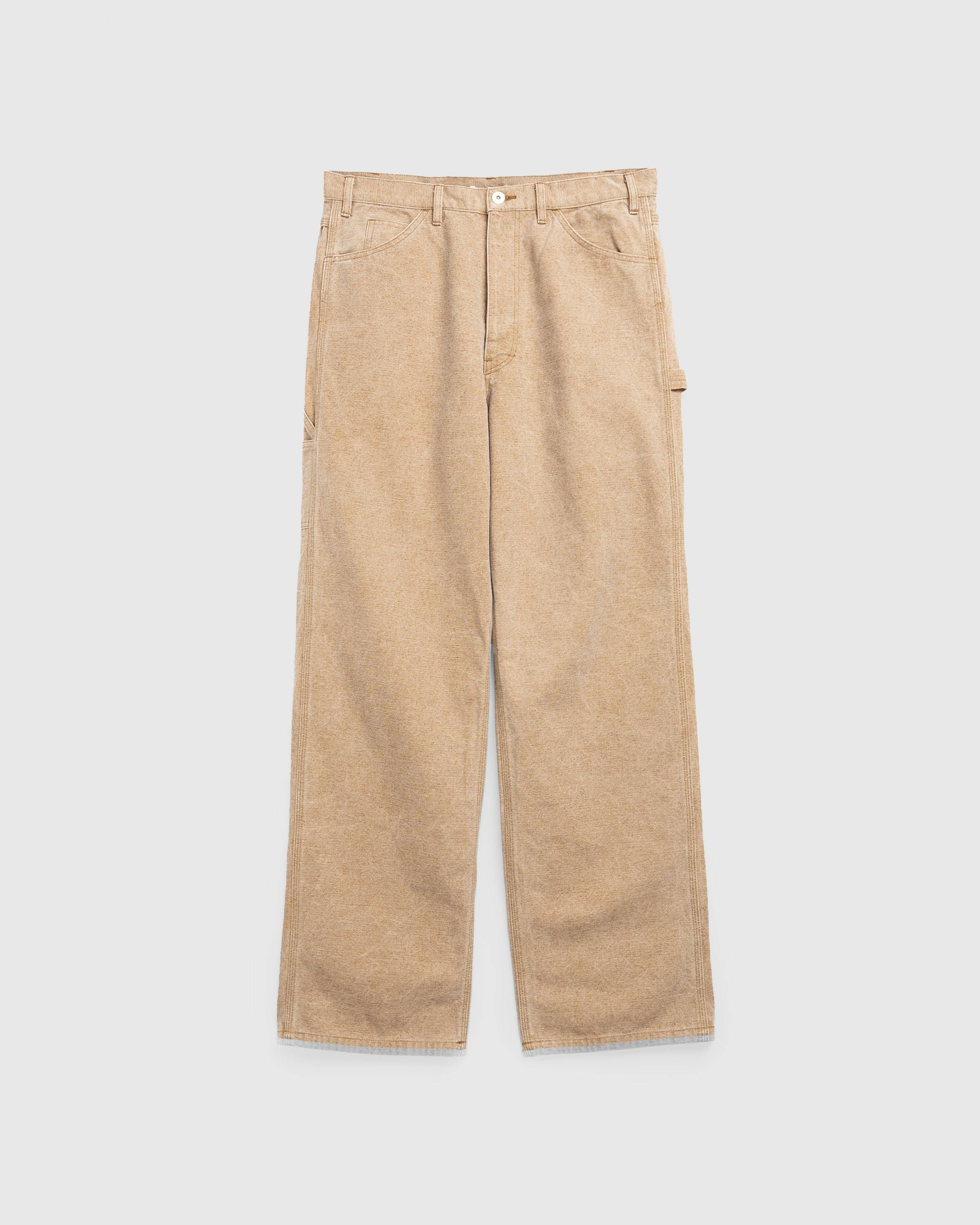 Auralee – Washed Organic Canvas Pants Light Brown - Trousers - Image 1