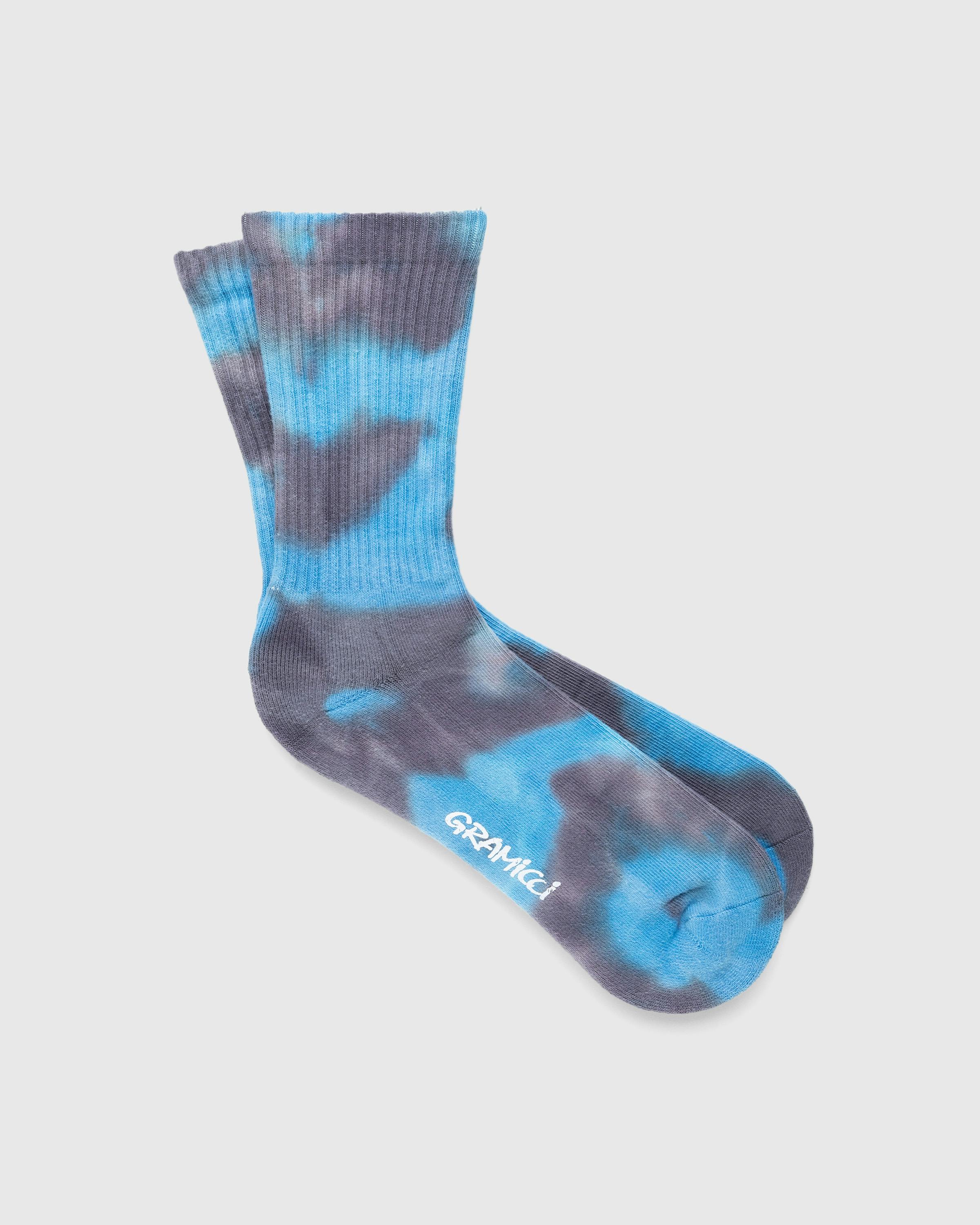 Gramicci – Tie Dye Crew Socks Blue - Crew - Blue - Image 1