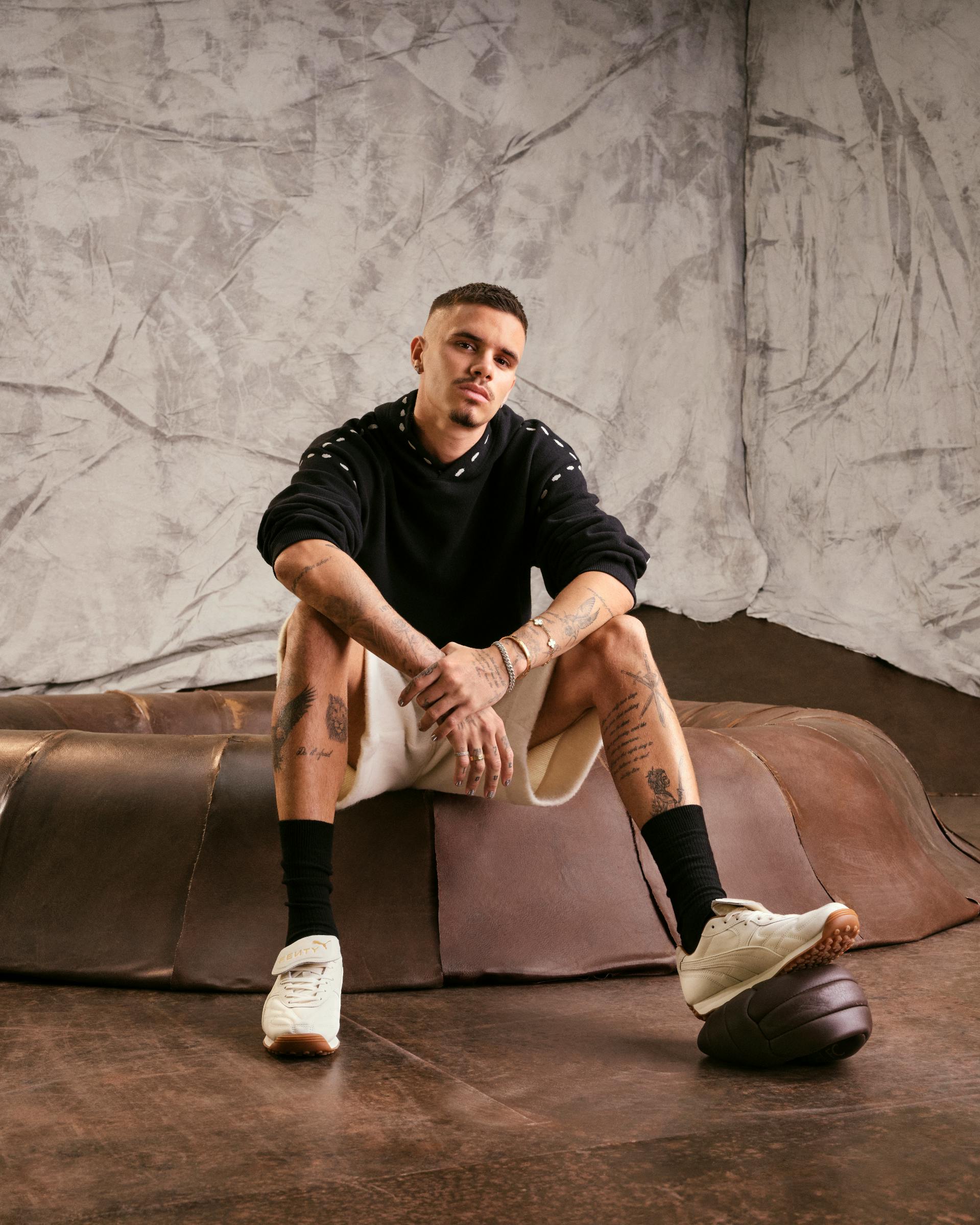 Romeo Beckham on FENTY x PUMA Football ified Sneakers