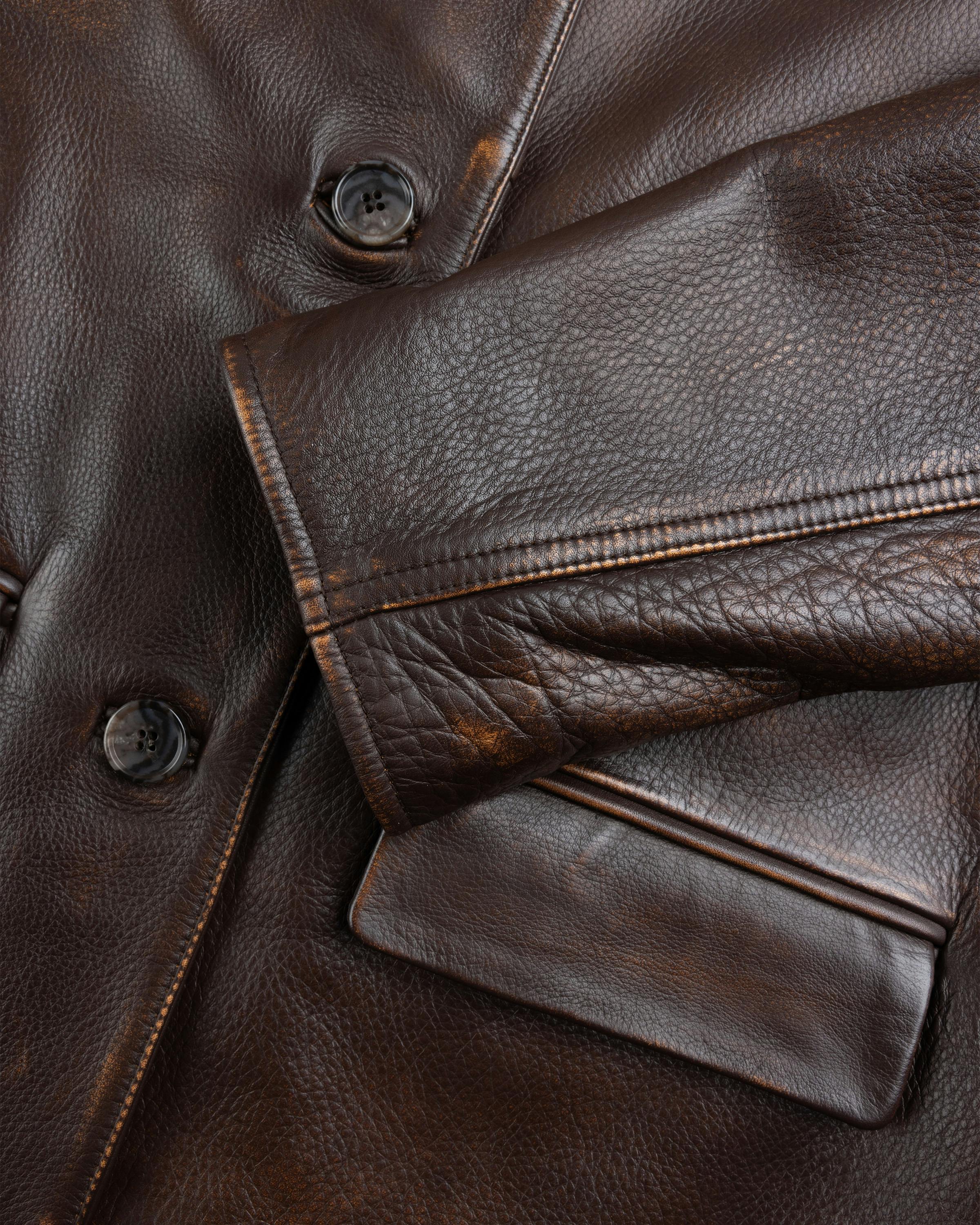 Guess USA – Vintage Leather Jacket Chocolate Mousse - Leather Jackets - Chocolate Mousse Mul - Image 3