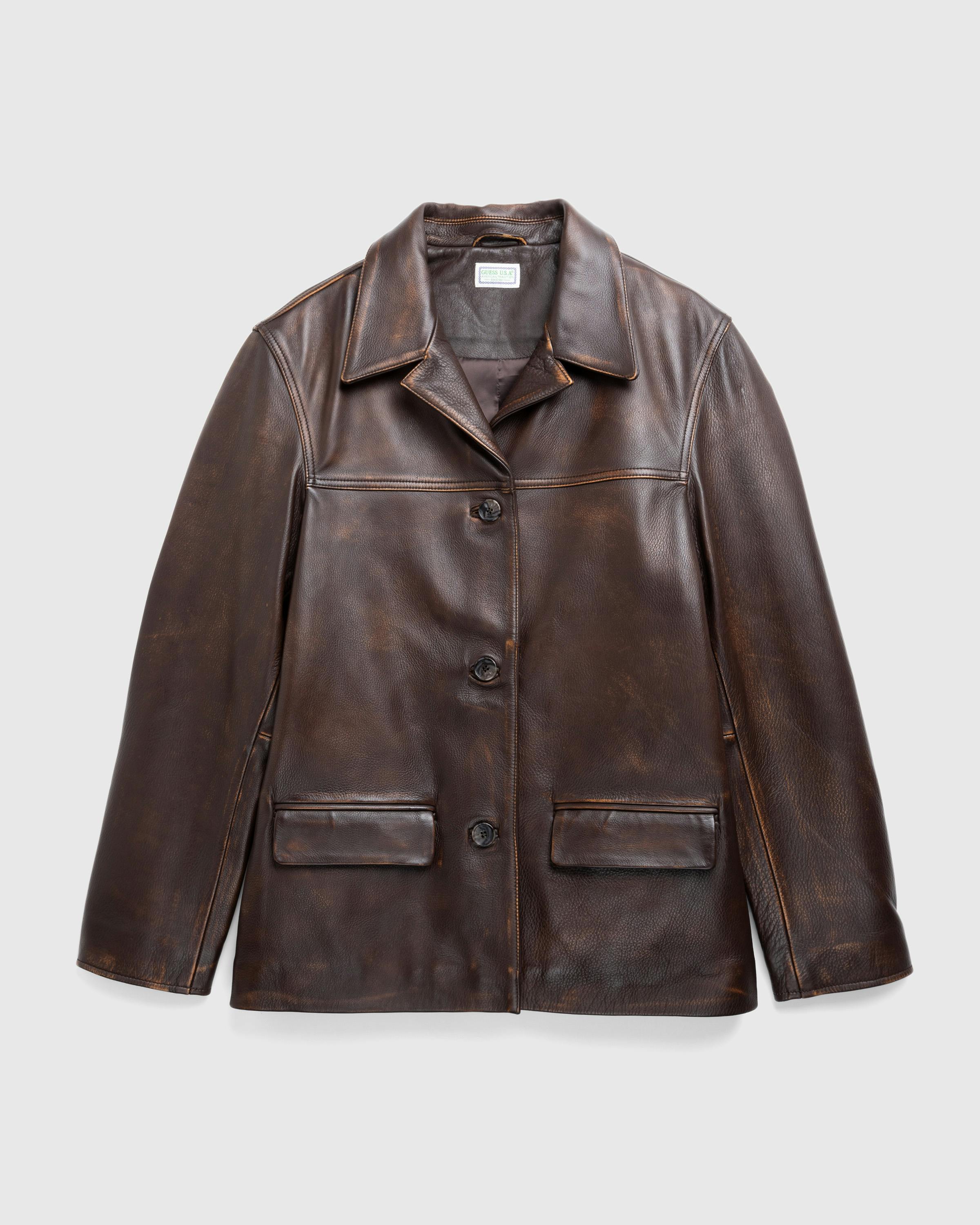 Guess USA – Vintage Leather Jacket Chocolate Mousse - Leather Jackets - Chocolate Mousse Mul - Image 1