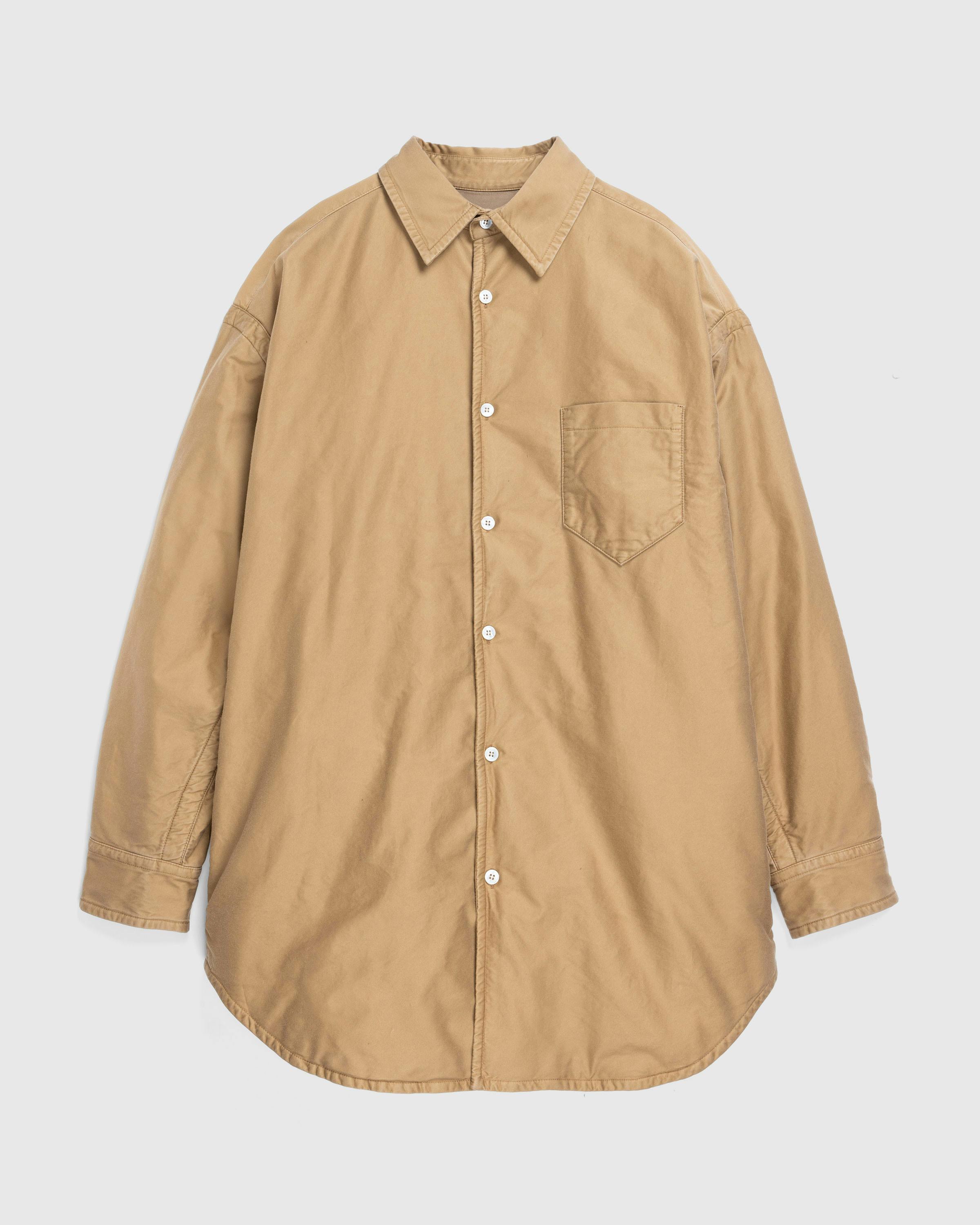 Maison Margiela – Long-Sleeve Button-Down Shirt Camel - Longsleeve Shirts - Brown - Image 1