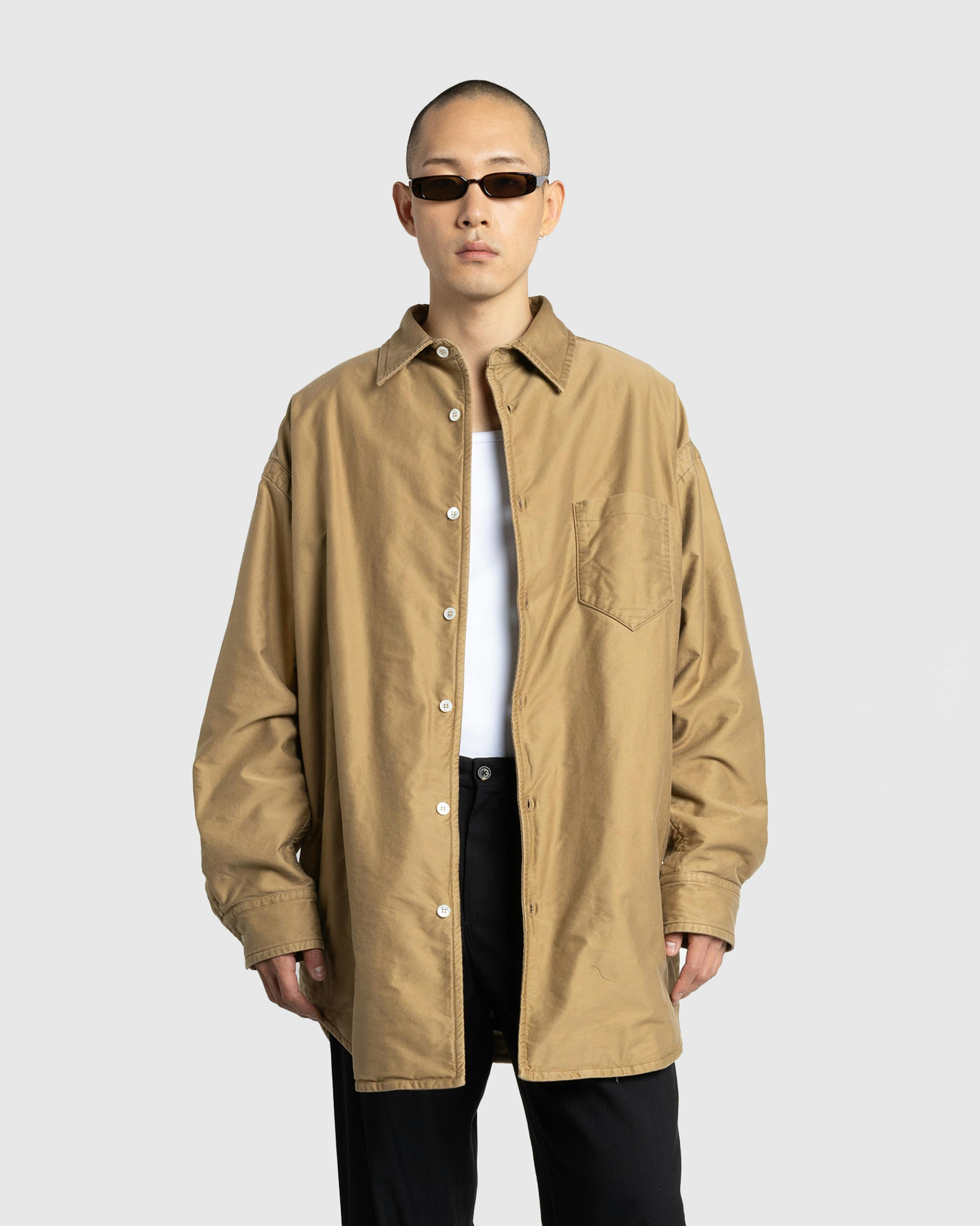 Maison Margiela – Long-Sleeve Button-Down Shirt Camel - Longsleeve Shirts - Brown - Image 2