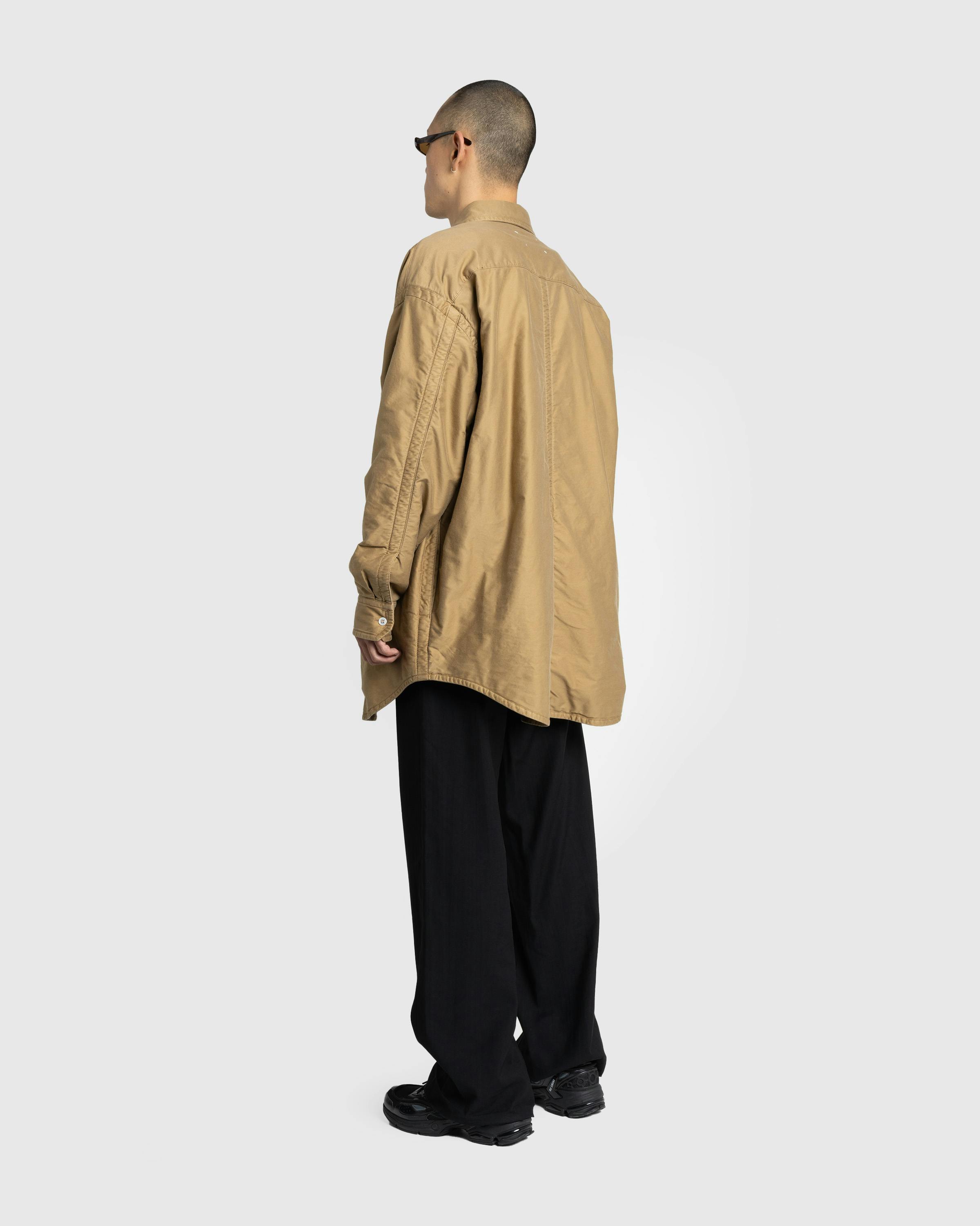 Maison Margiela – Long-Sleeve Button-Down Shirt Camel - Longsleeve Shirts - Brown - Image 4