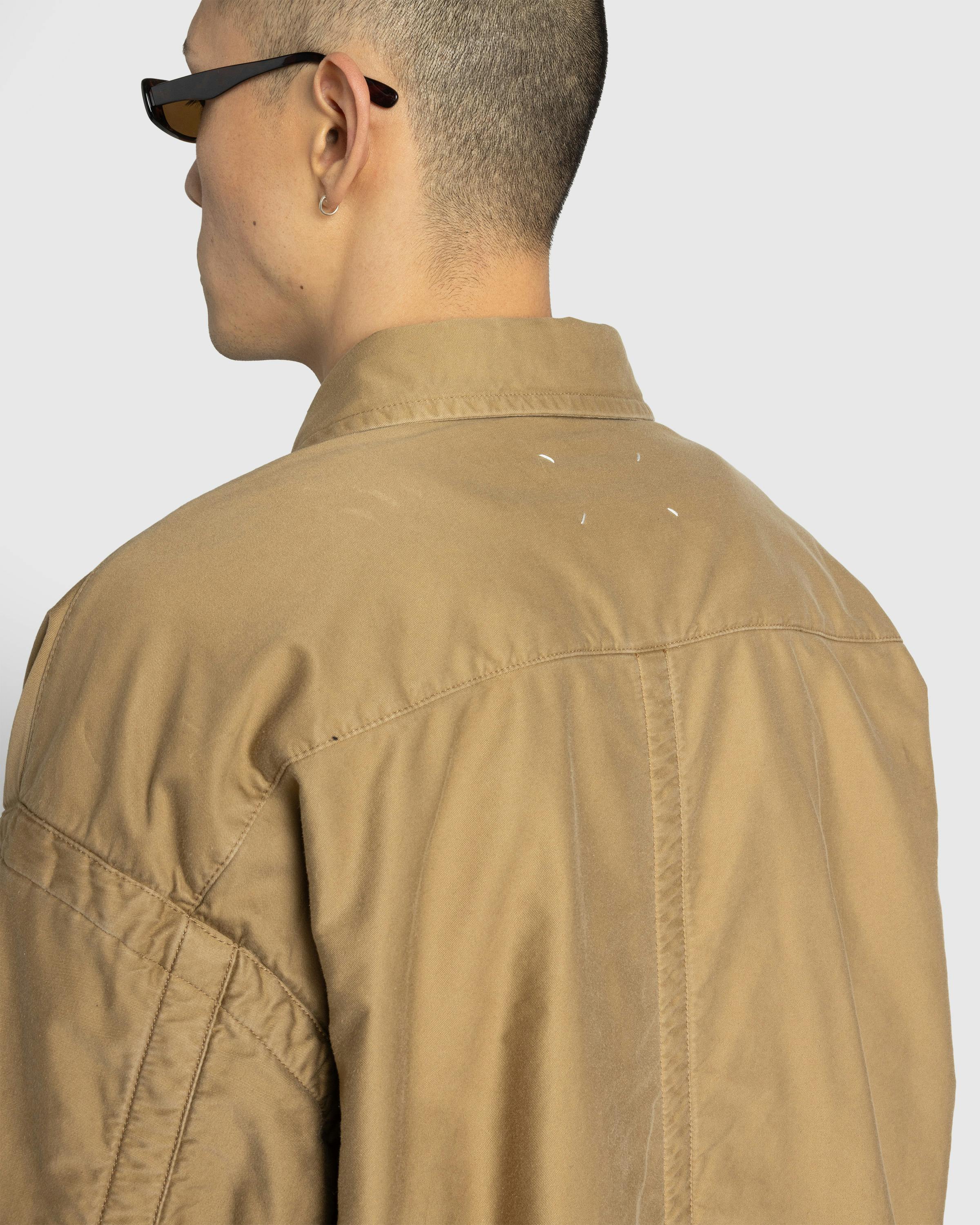 Maison Margiela – Long-Sleeve Button-Down Shirt Camel - Longsleeve Shirts - Brown - Image 5