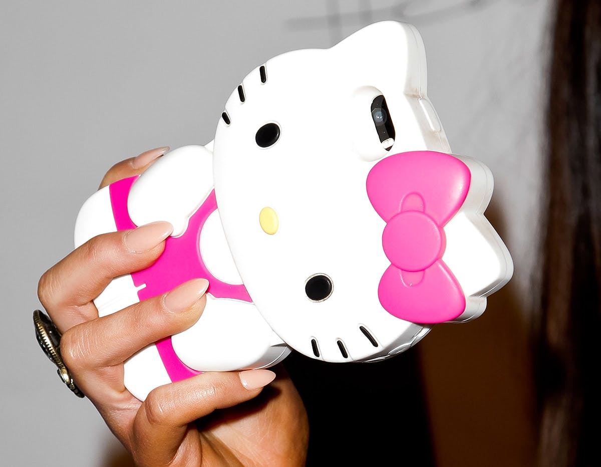 A silicone Hello Kitty smartphone case.