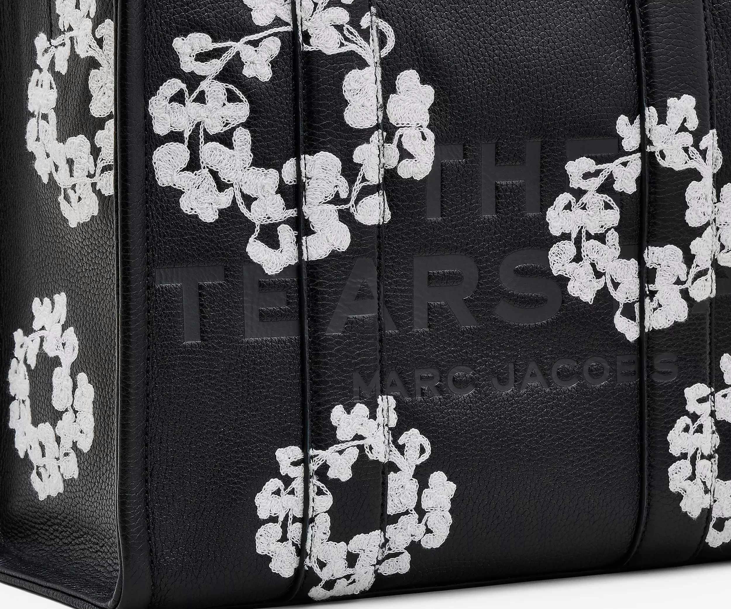 Black Marc Jacobs tote bag with Denim tears flowering