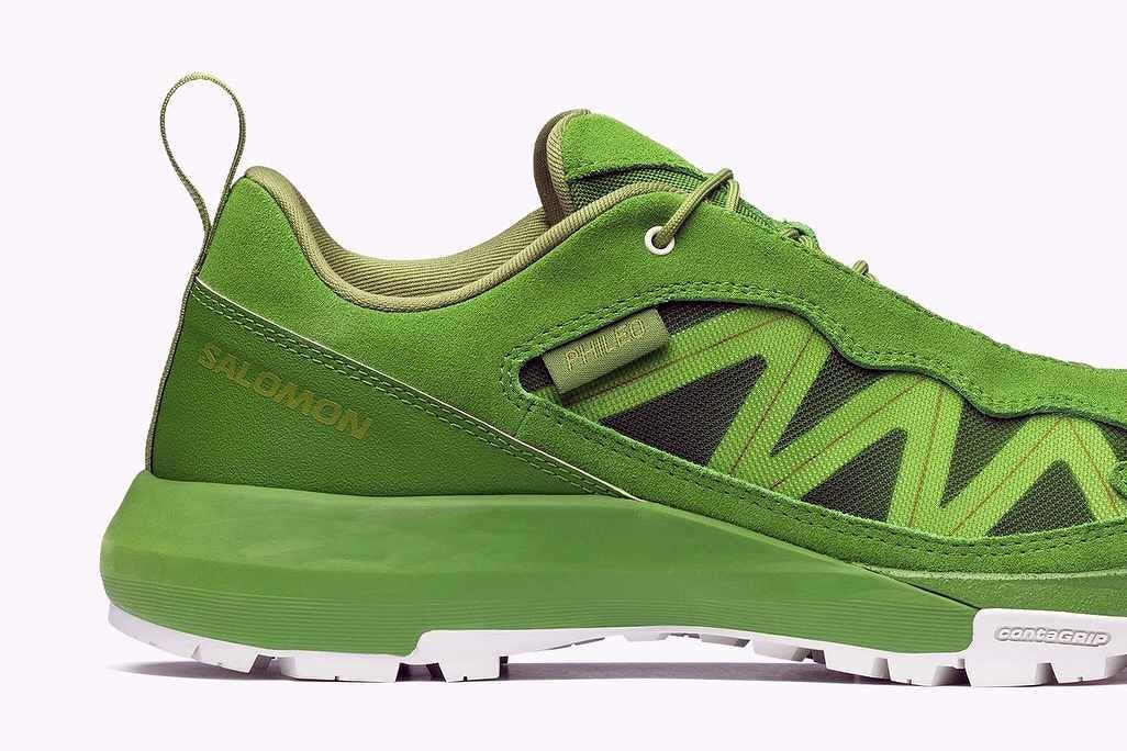 salomon phileo sneaker in green and black colorways