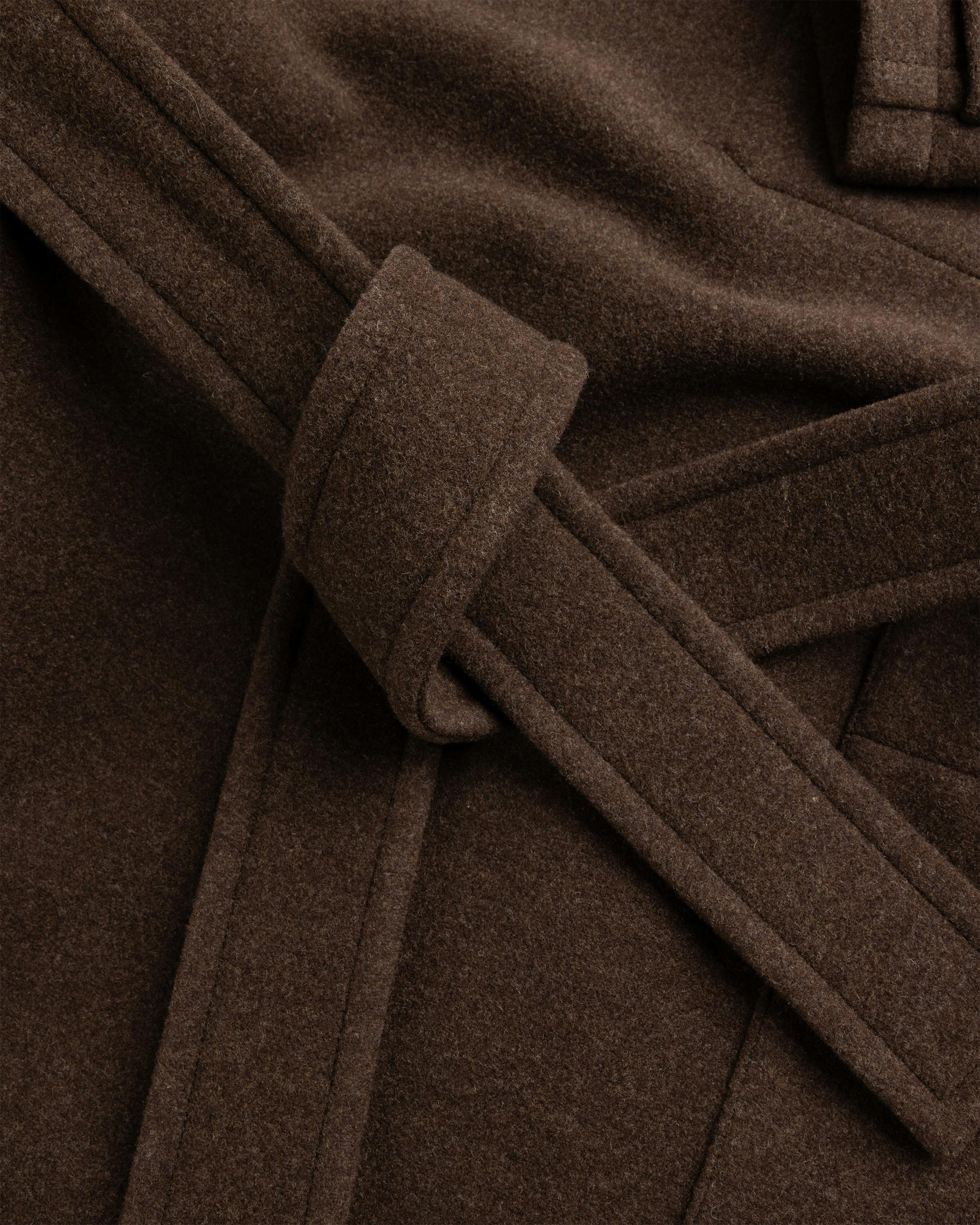 Lemaire – Wrap Coat With Contrast Stitch Brown Chine - Overcoats - Brown - Image 6