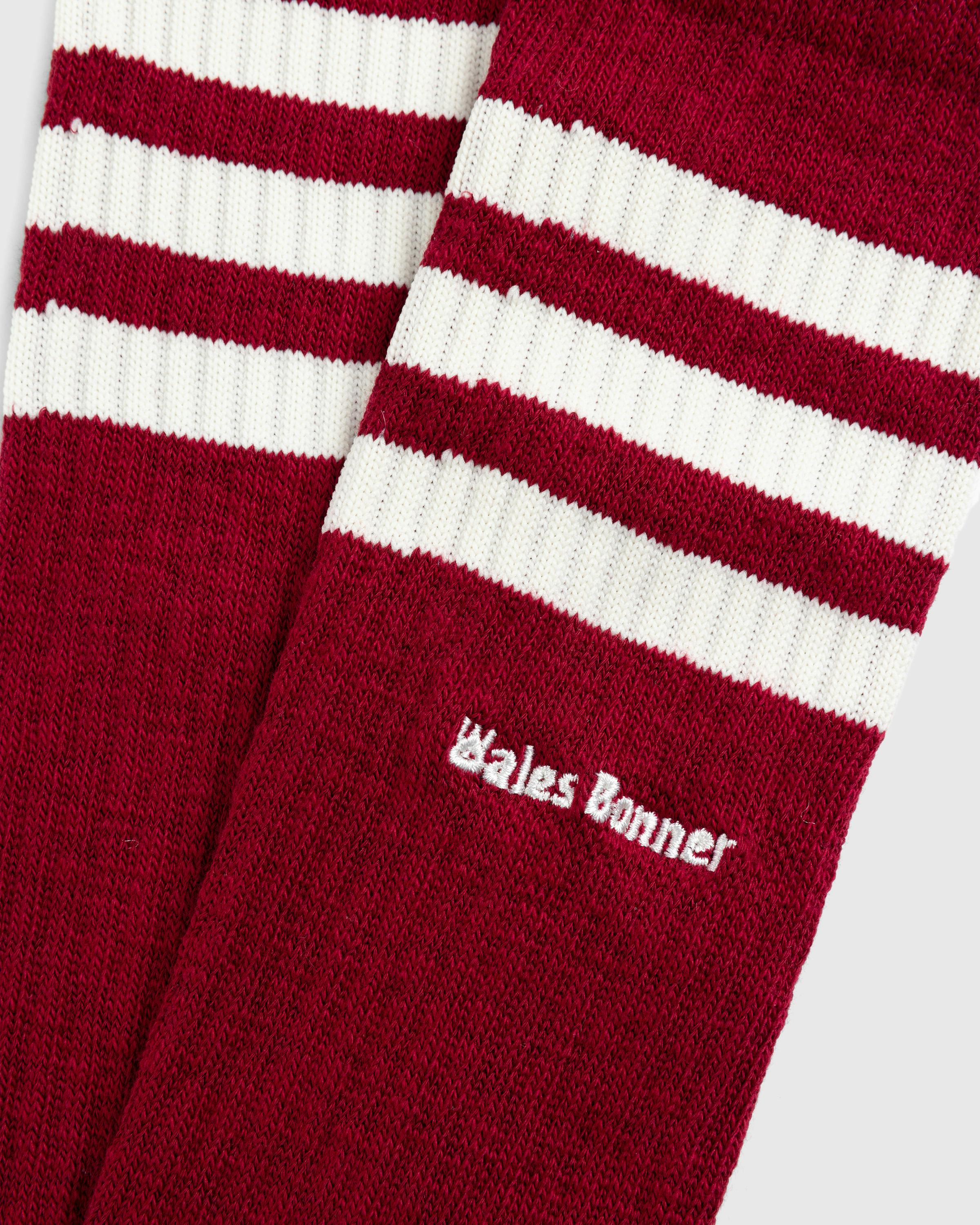 Adidas x Wales Bonner – Three Stripes Sock Burgundy/White - Ankle - Multi - Image 5