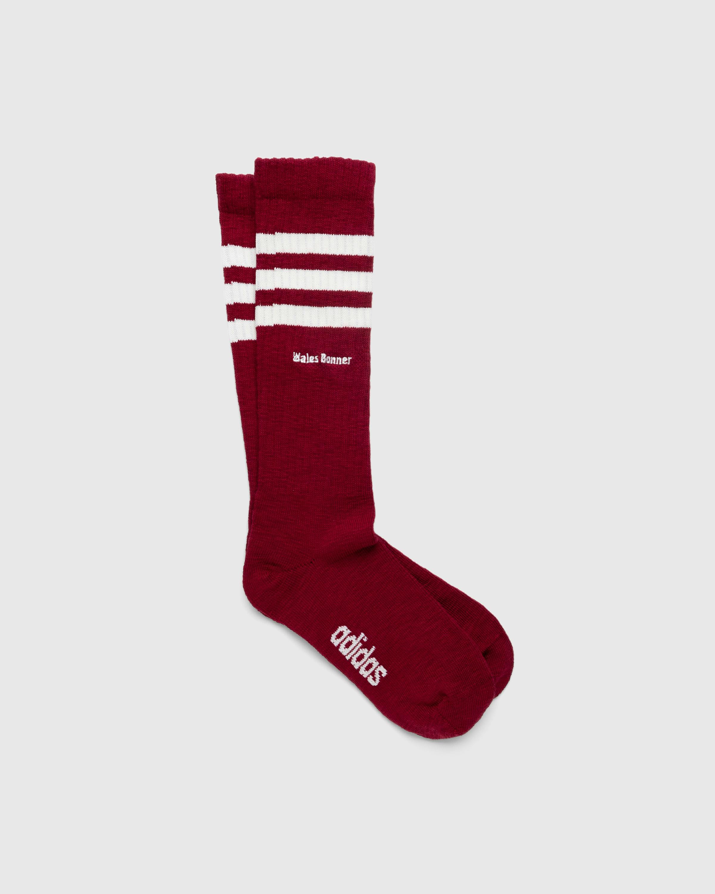 Adidas x Wales Bonner – Three Stripes Sock Burgundy/White - Ankle - Multi - Image 1