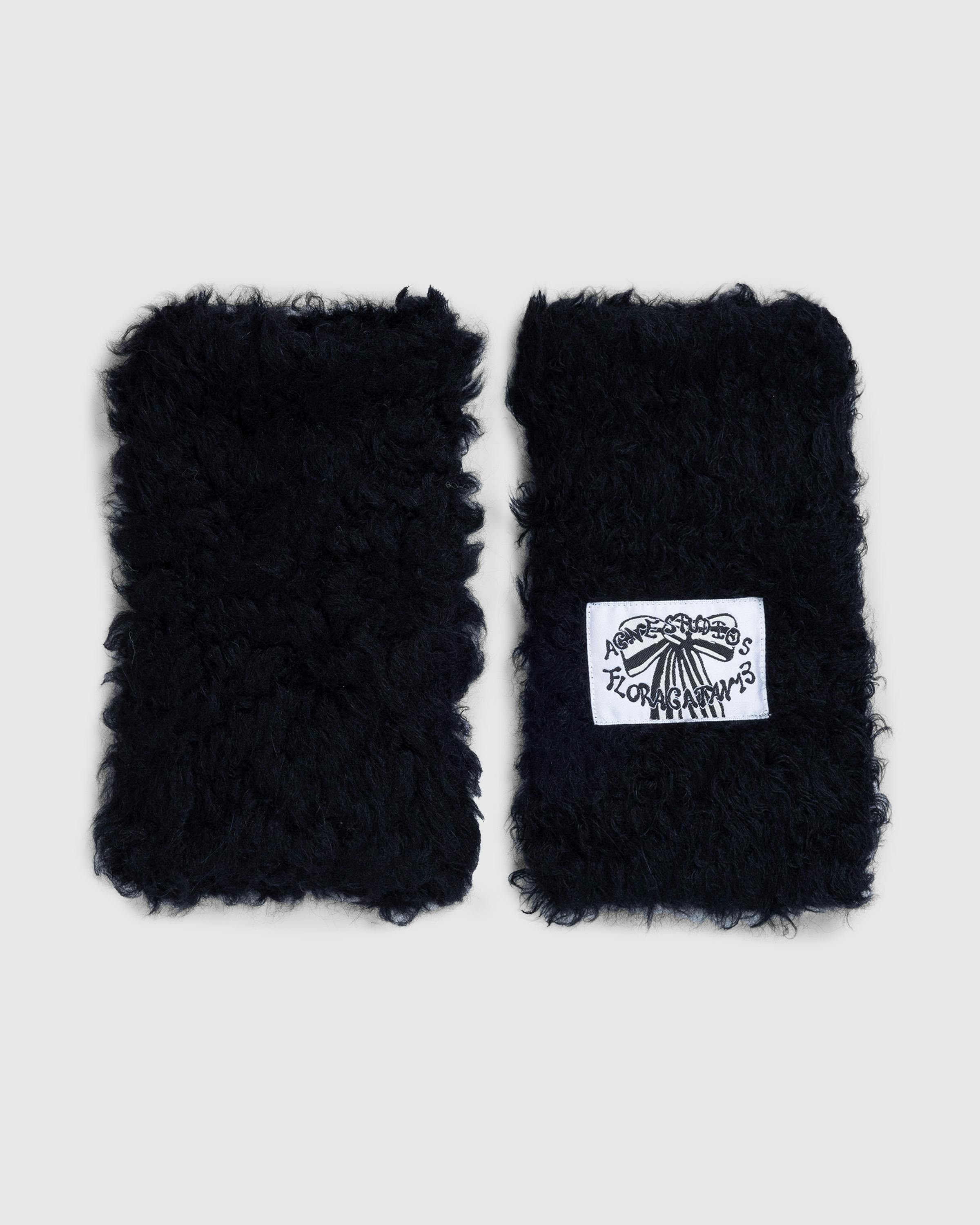 Acne Studios – Fluffy Mittens Black - Mittens - Black - Image 1