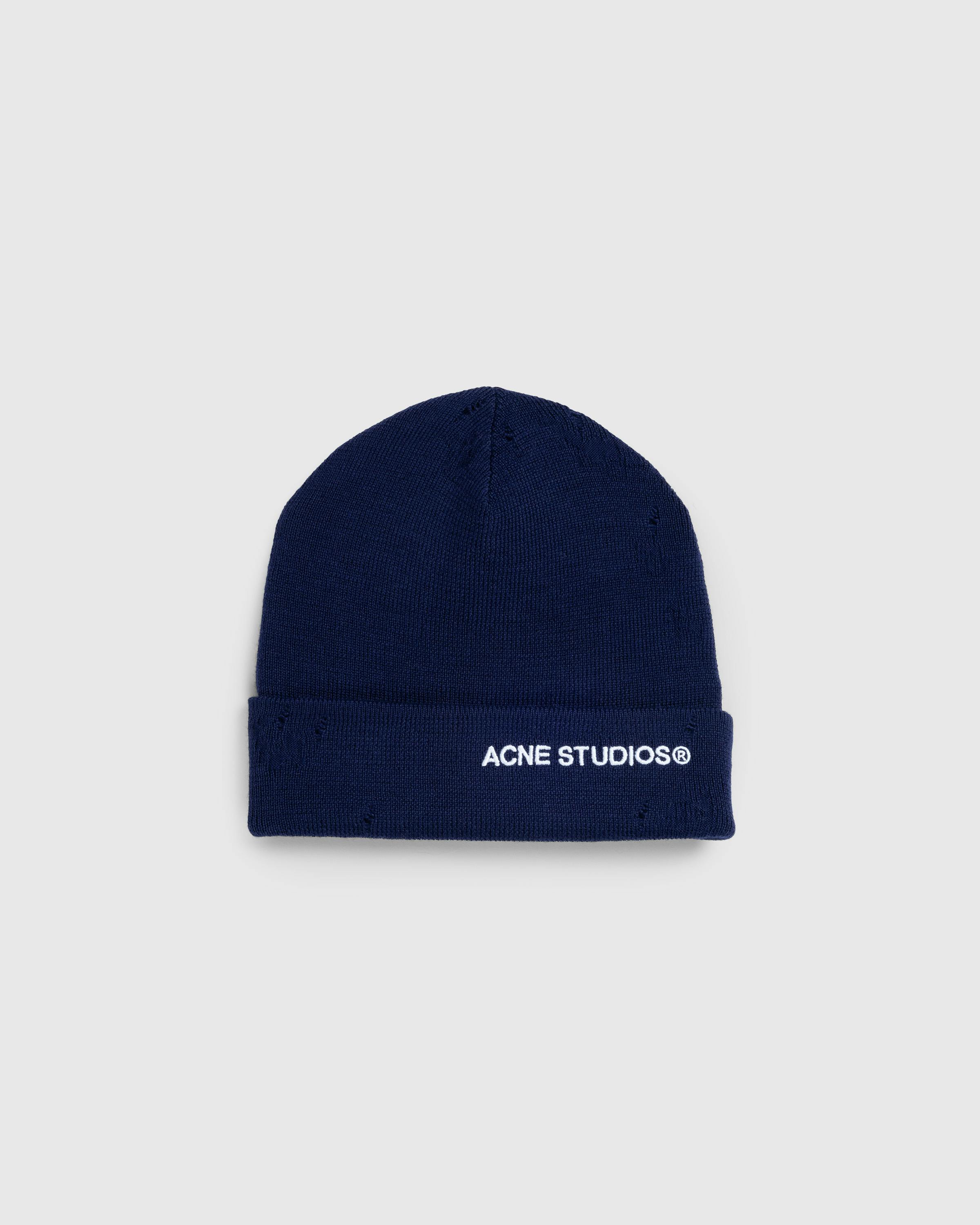 Acne Studios – Logo Beanie Navy - Caps - Blue - Image 1