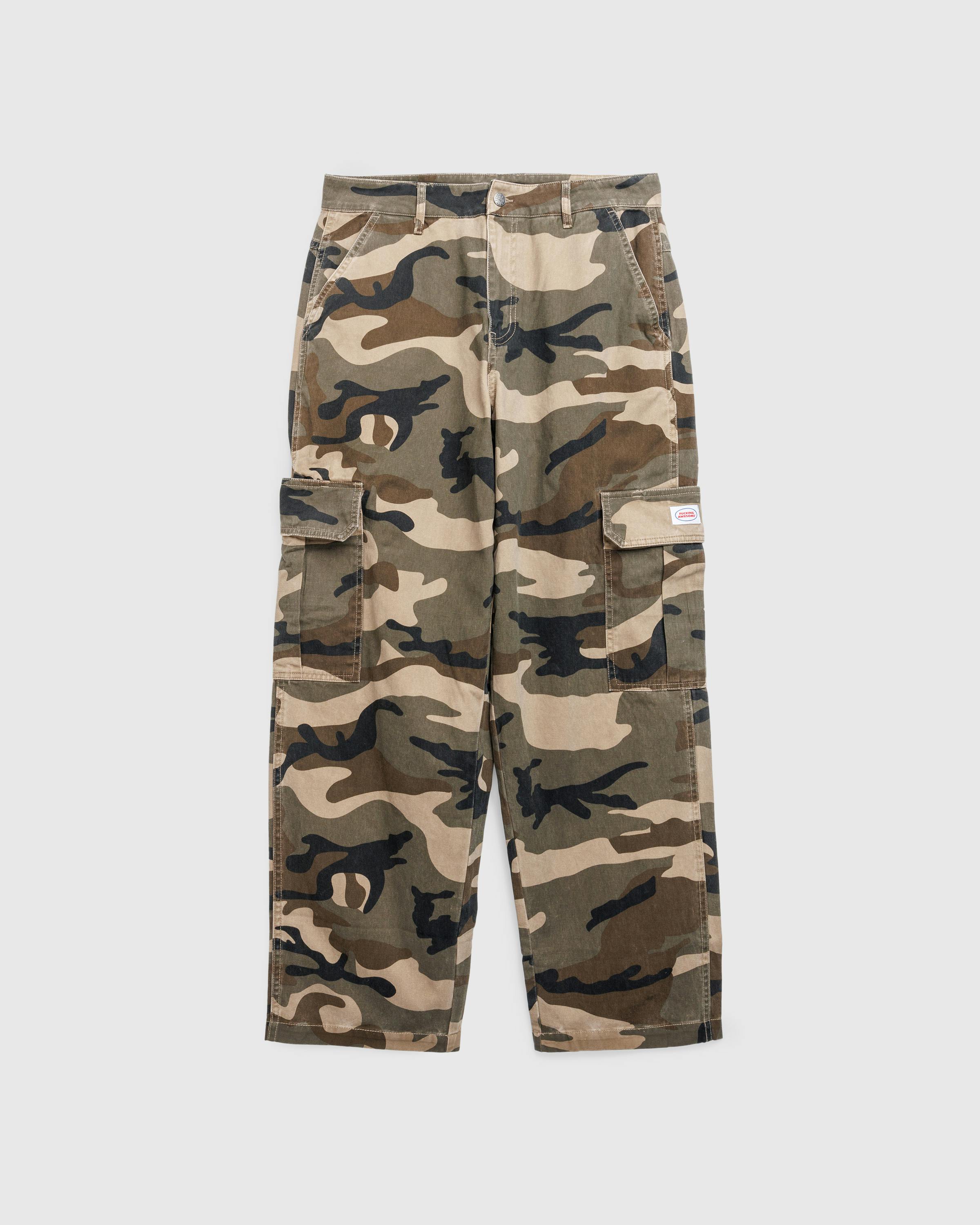 Fucking Awesome – Baggy Cargo Pant Washed Camo - Cargo Pants - Green - Image 1