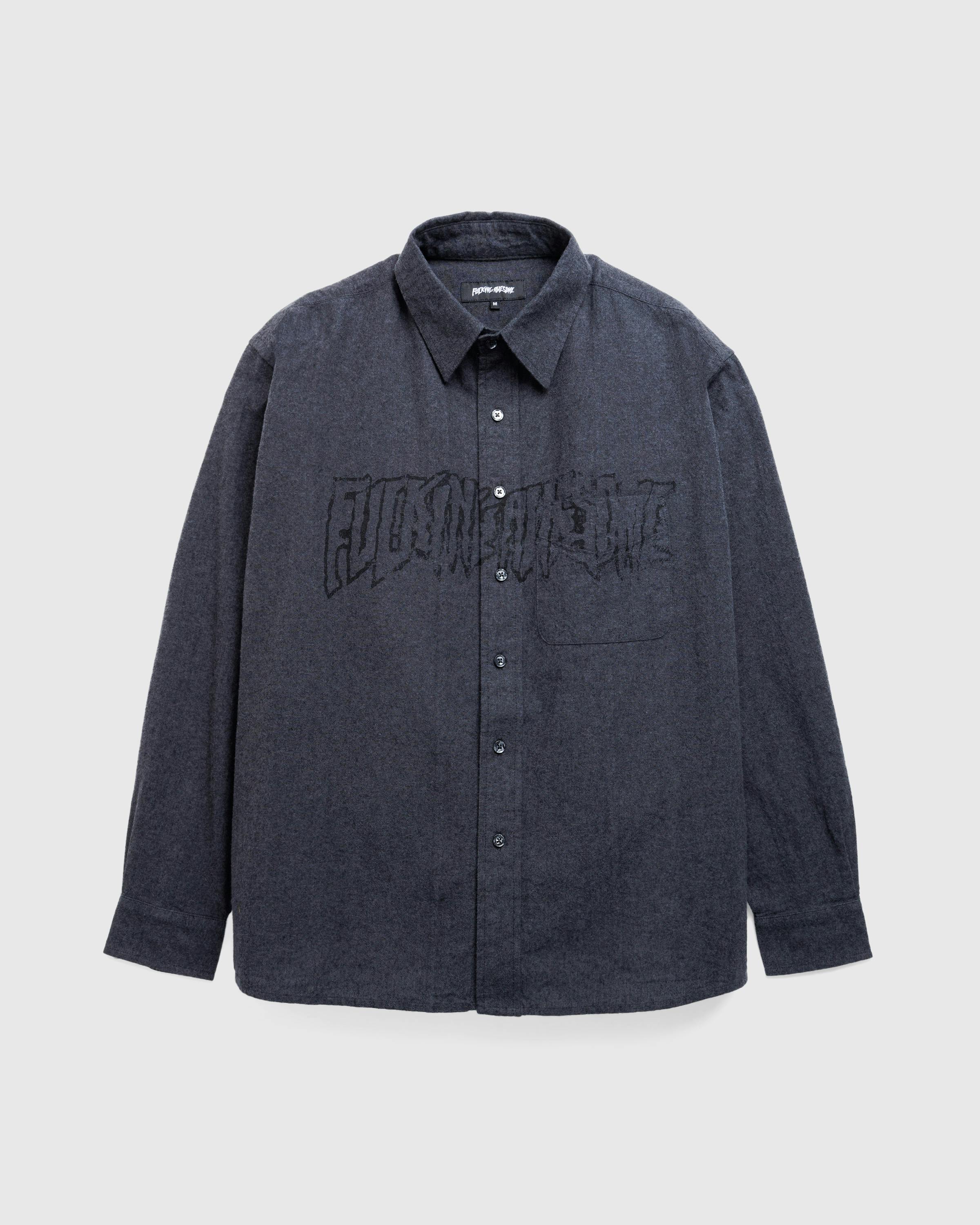 Fucking Awesome – Stamp Logo Chambray Grey - Longsleeve Shirts - Grey - Image 1