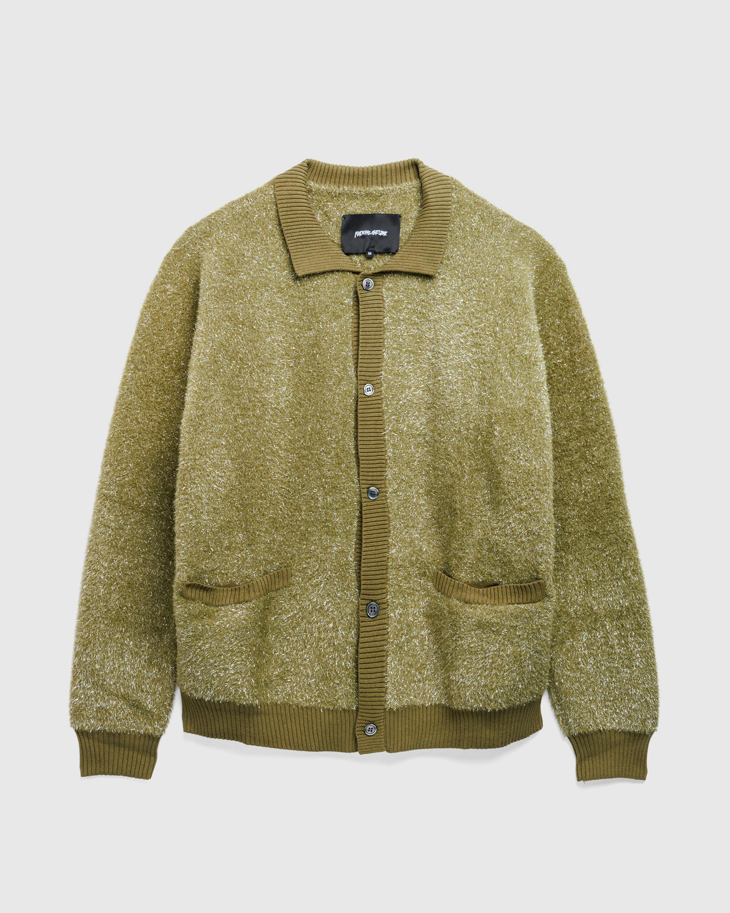 Fucking Awesome – Big Night Out Cardigan Olive/Glitter - Cardigans - Green - Image 1