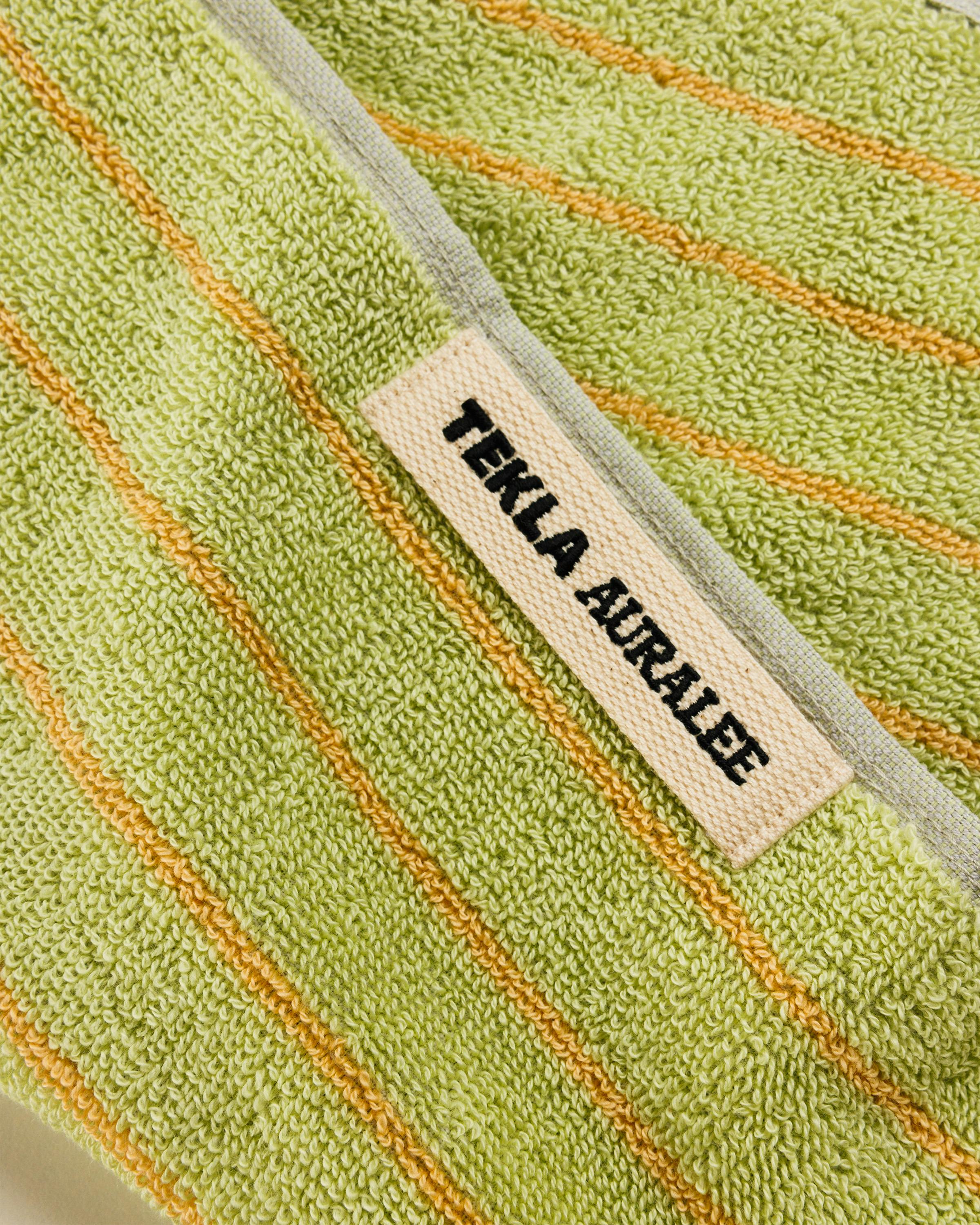 Tekla x Auralee – Bath Towel Light Moss Stripes - Towels - Image 4