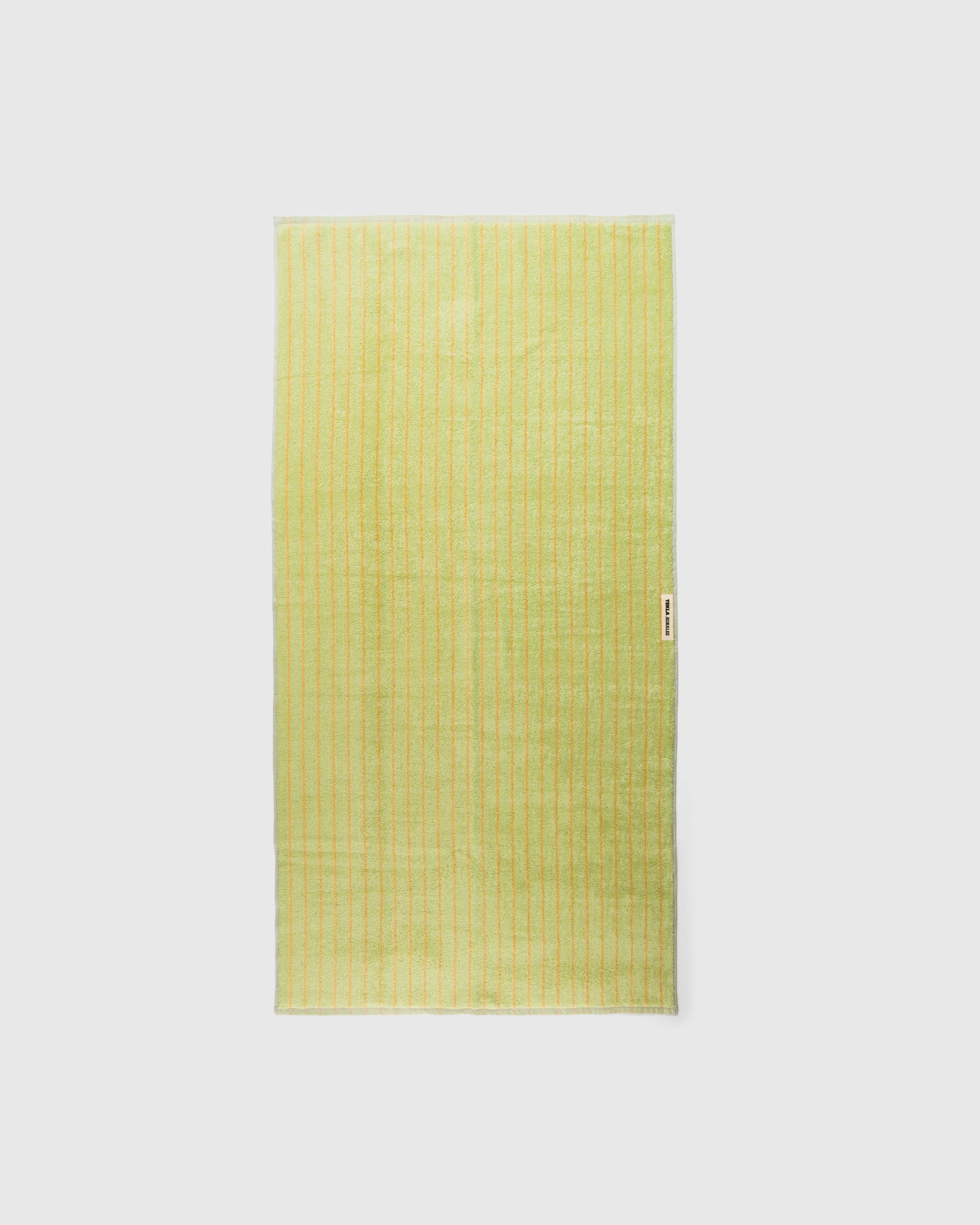 Tekla x Auralee – Bath Towel Light Moss Stripes - Towels - Image 2