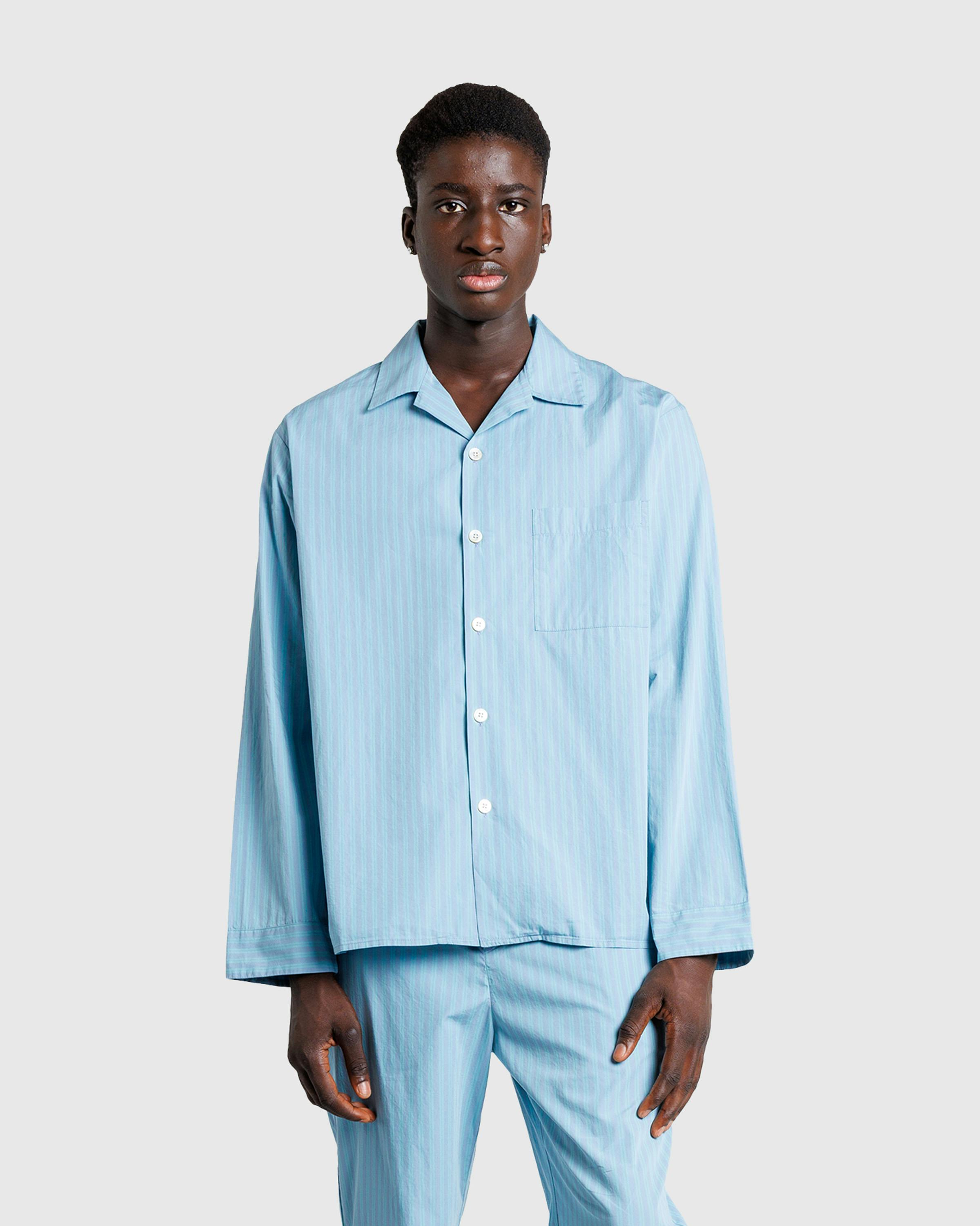 Tekla x Auralee Cotton Poplin Pyjamas Shirt Mist Stripes Highsnobiety Shop