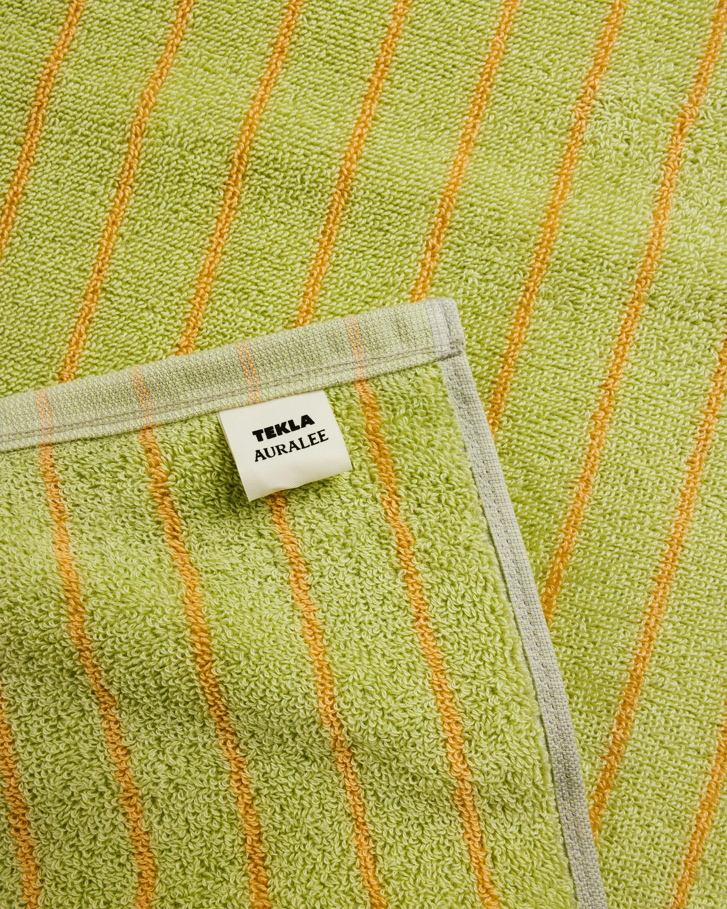 Tekla x Auralee – Onsen Towel Light Moss Stripes - Towels - Image 4