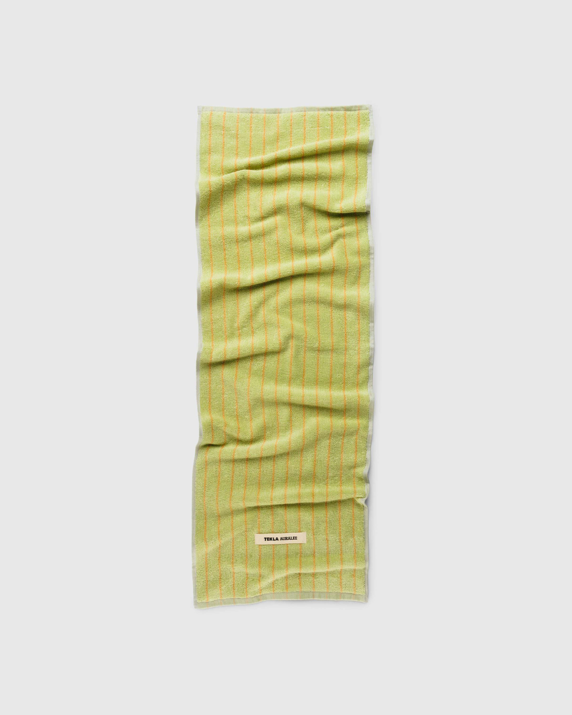 Tekla x Auralee – Onsen Towel Light Moss Stripes - Towels - Image 1