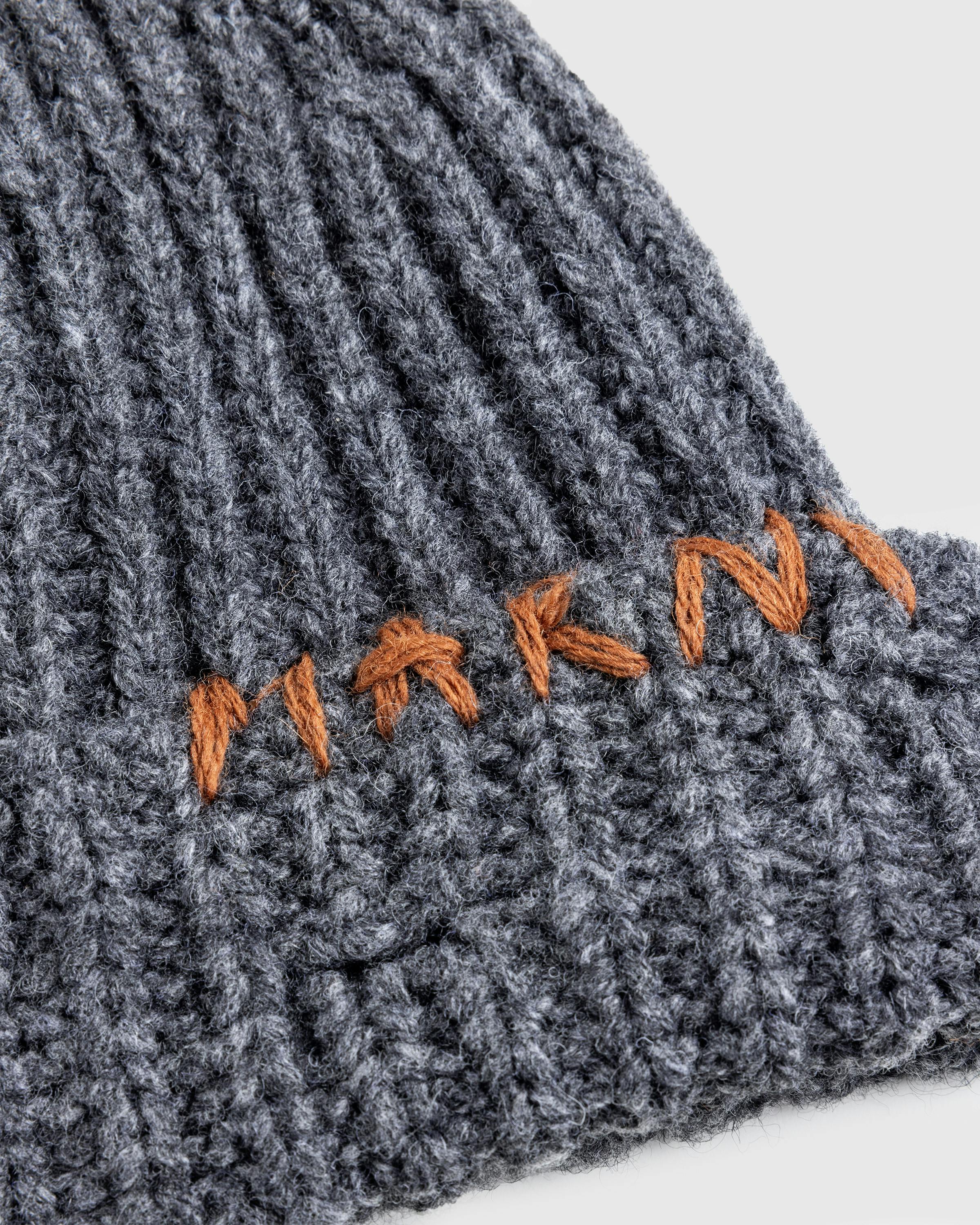 Marni – Logo Beanie Granite - Beanies - Grey - Image 5