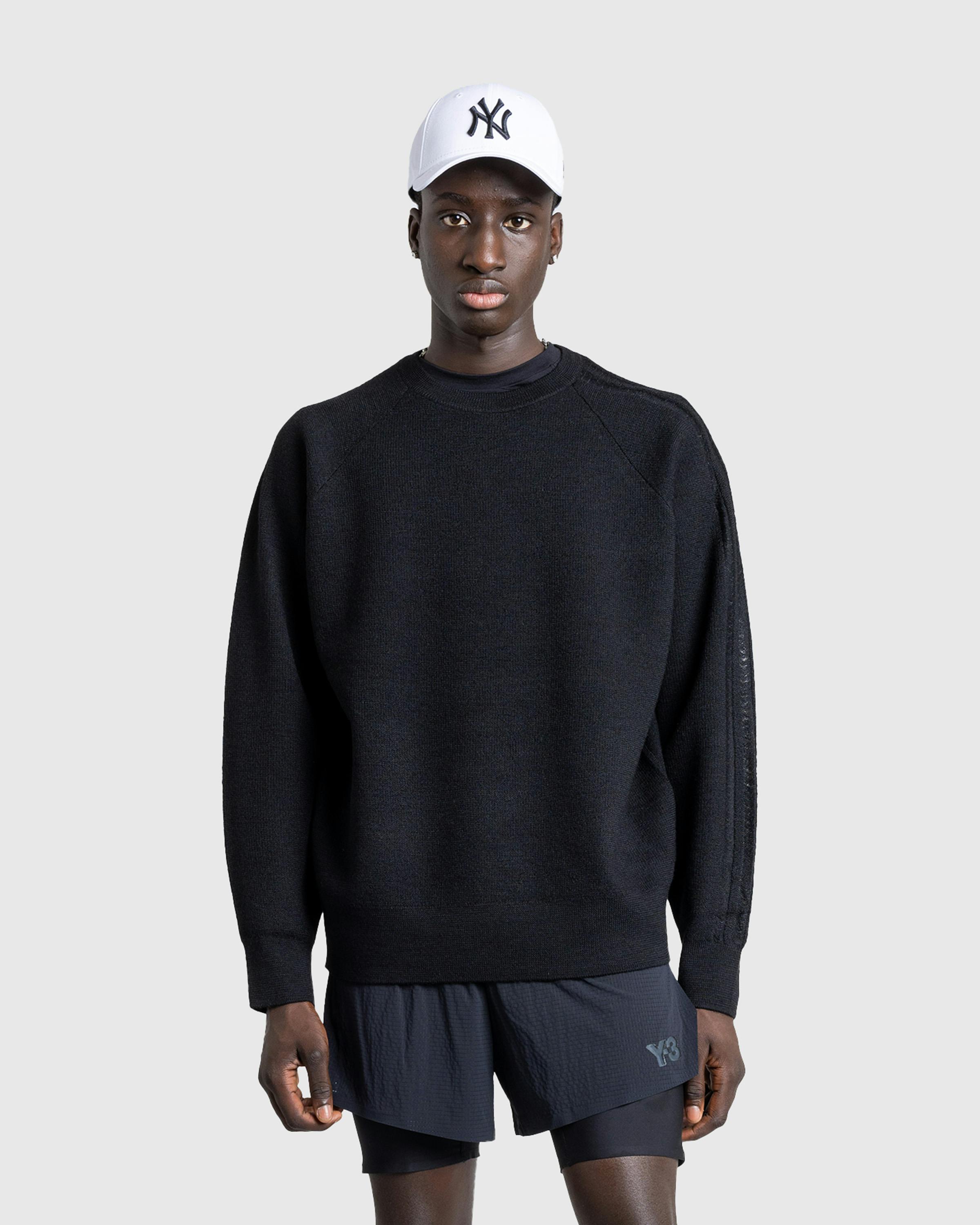 Y-3 – Logo Knit Crew Sweatshirt Black - Crewnecks - Image 2