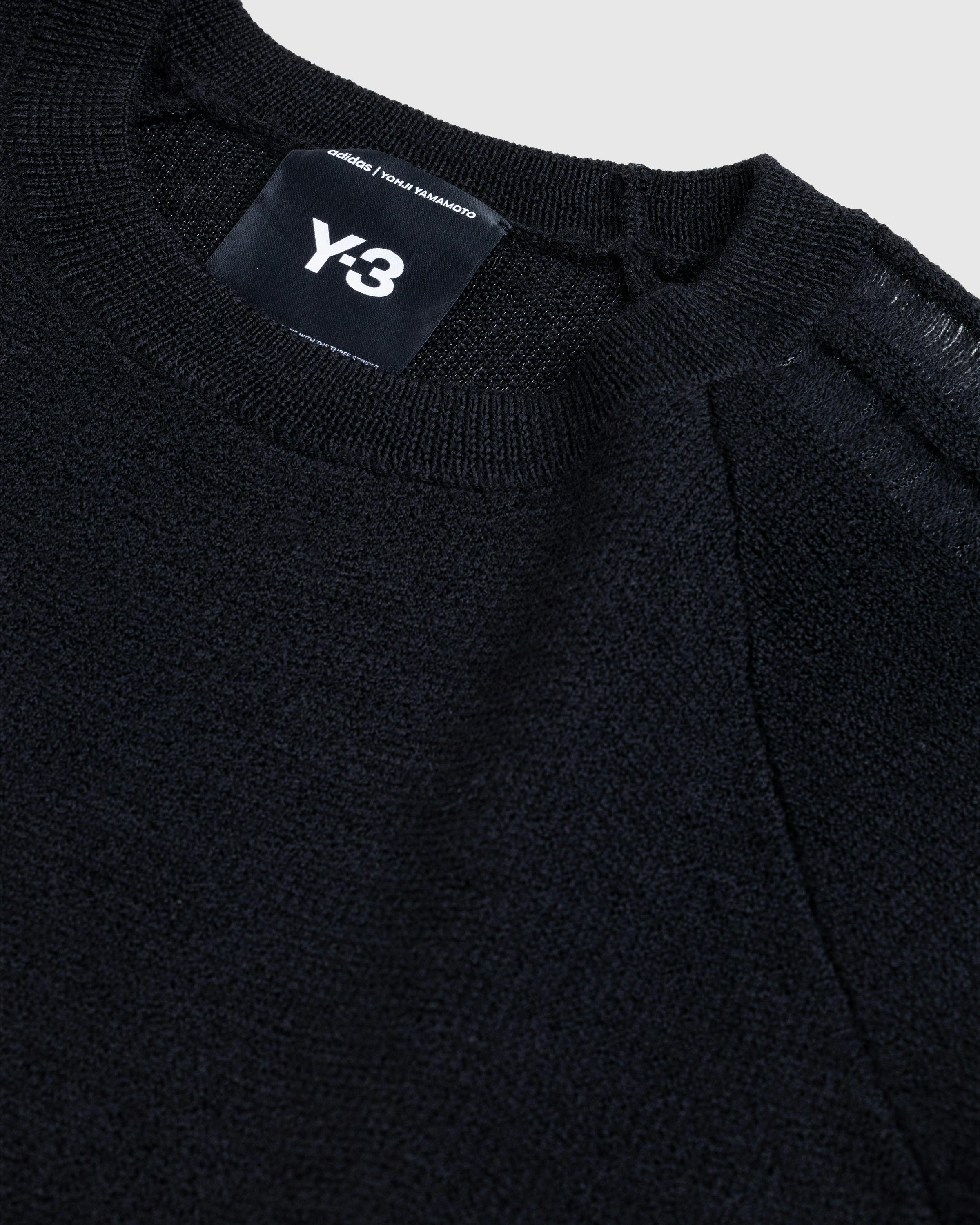 Y-3 – Logo Knit Crew Sweatshirt Black - Crewnecks - Image 4