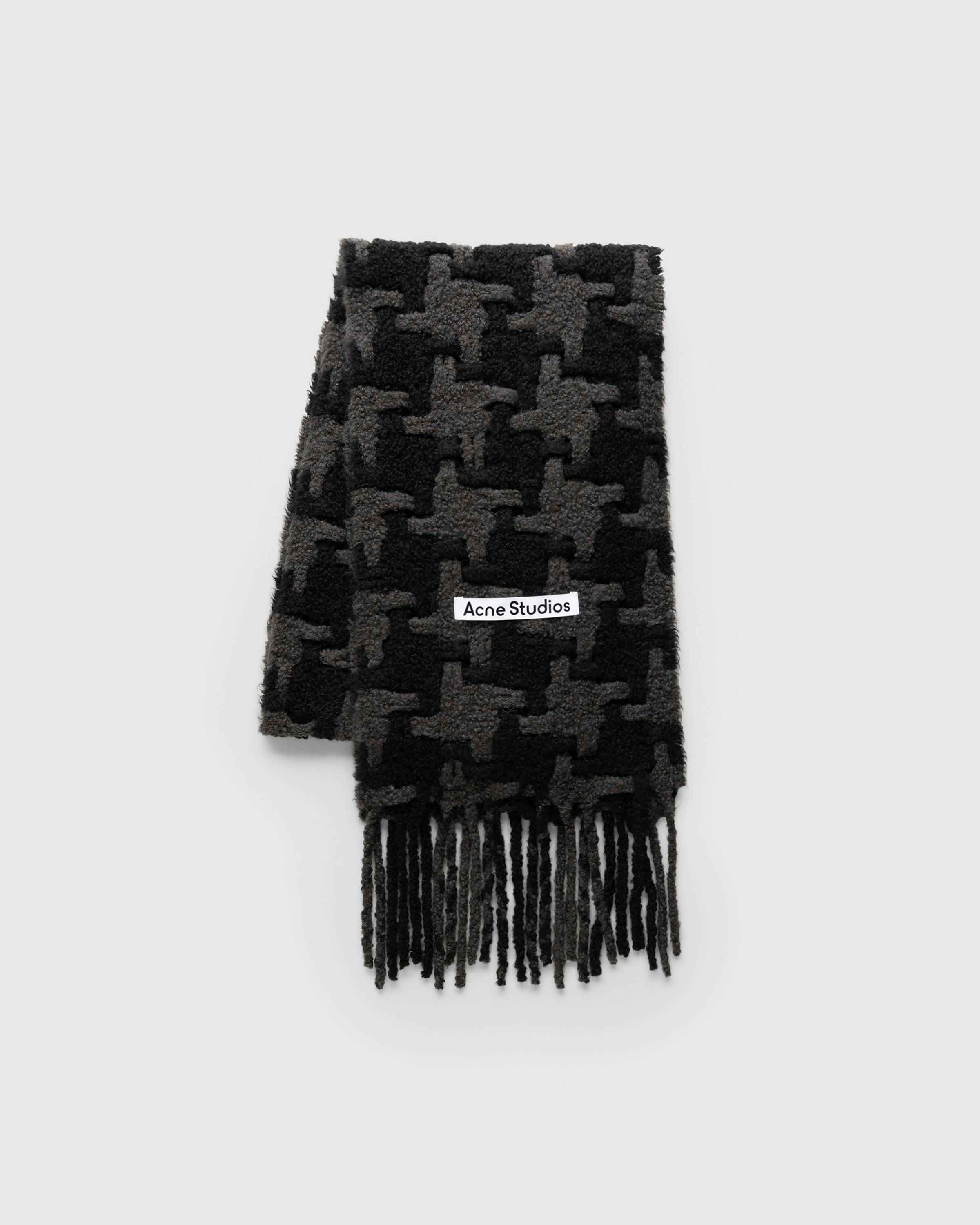 Acne Studios – Houndstooth Scarf Black/Grey - Knits - Black - Image 3