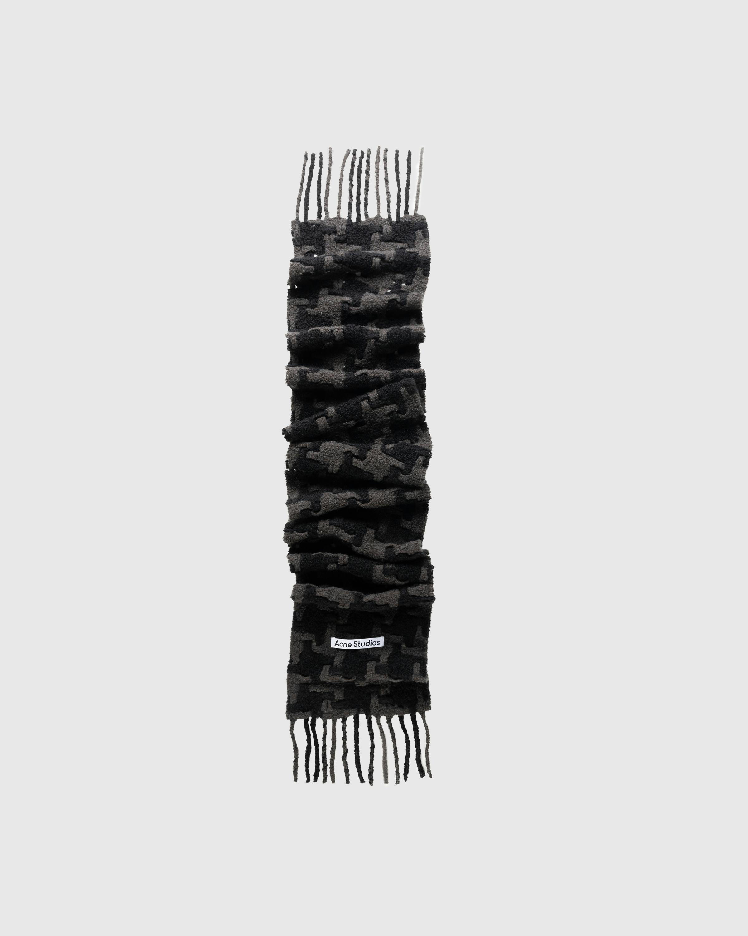 Acne Studios – Houndstooth Scarf Black/Grey - Knits - Black - Image 1