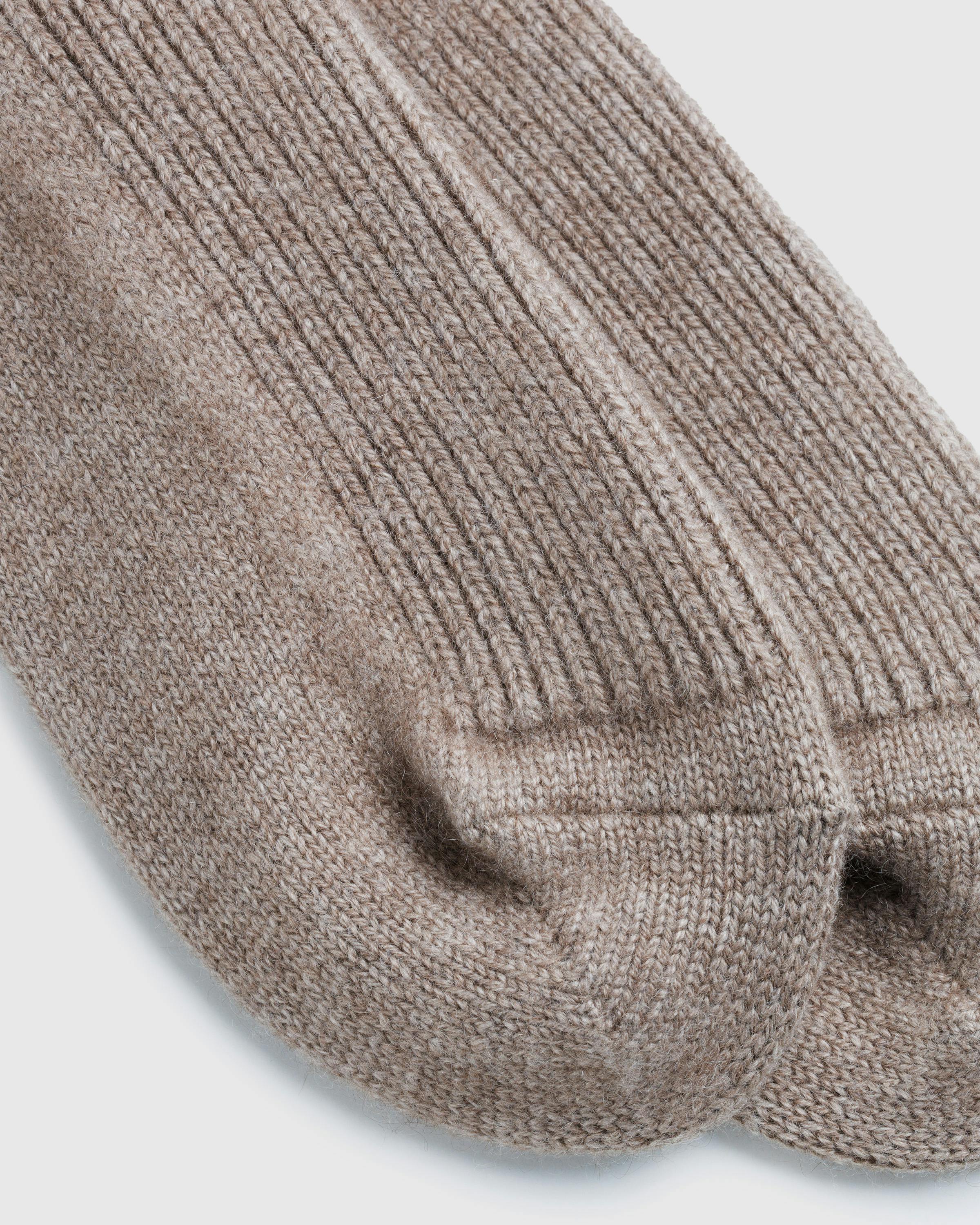 Tekla x Auralee – Baby Cashmere Night Socks Natural Brown - Ankle - Image 3