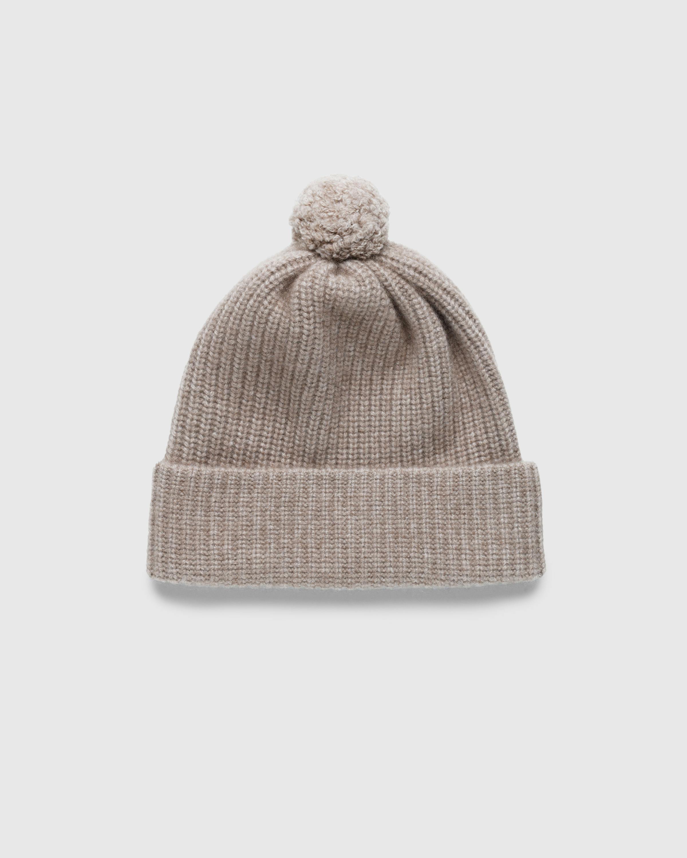 Tekla x Auralee – Baby Cashmere Night Knit Cap Natural Brown - Caps - Image 1