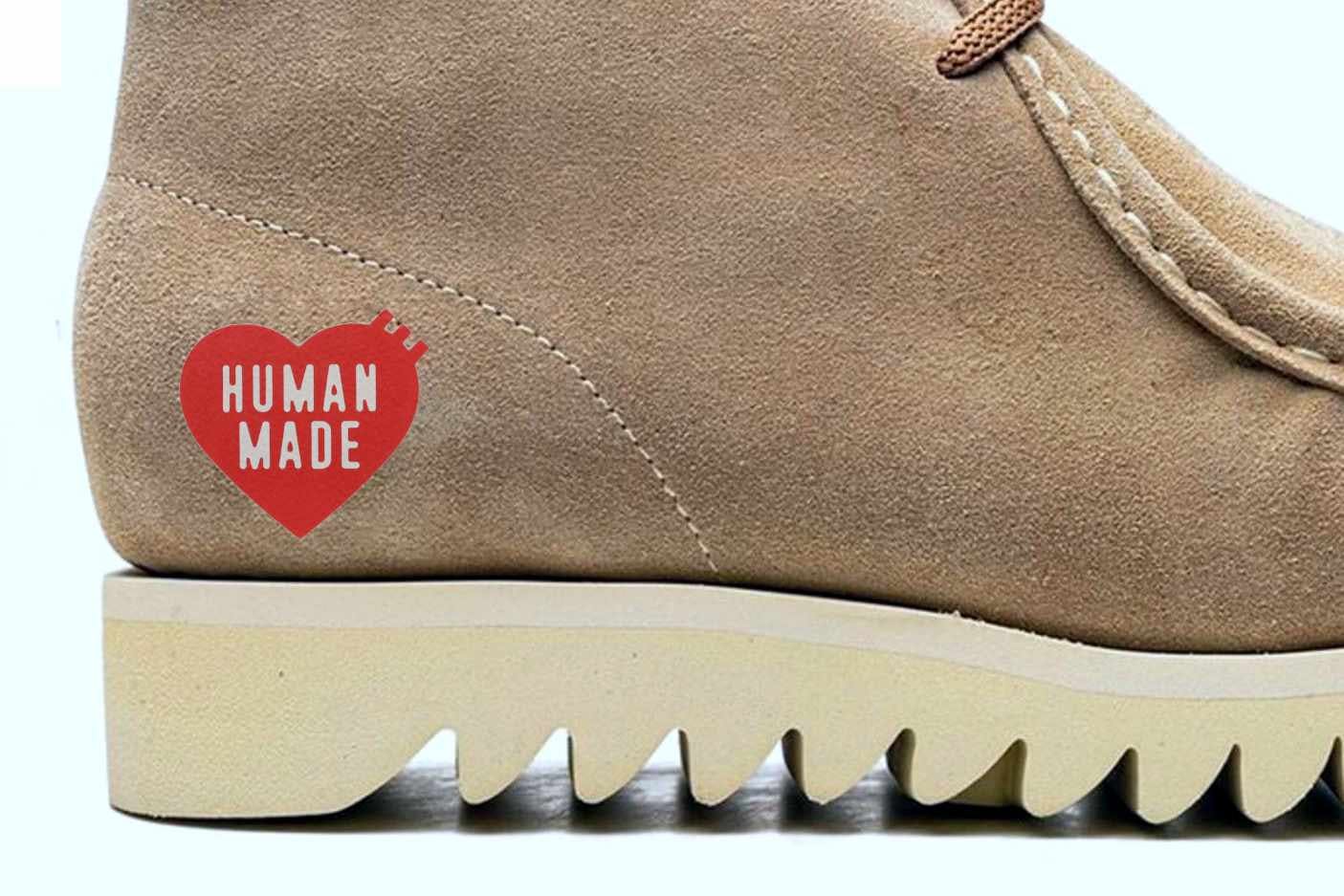 human made x clarks wallabee