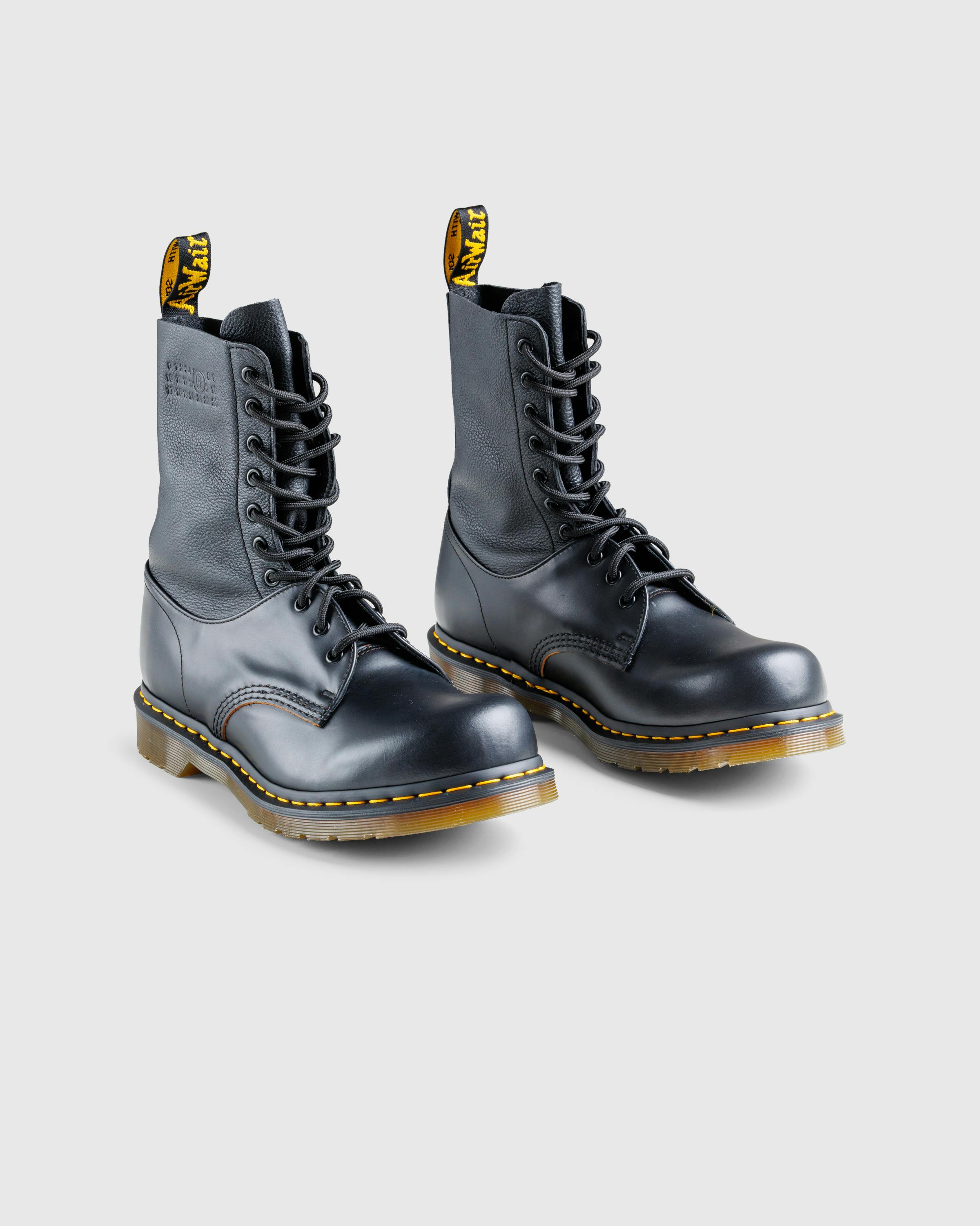 MM6 Maison Margiela x Dr. Martens – Ankle Boot Black/Black - Laced Up Boots - Black - Image 4